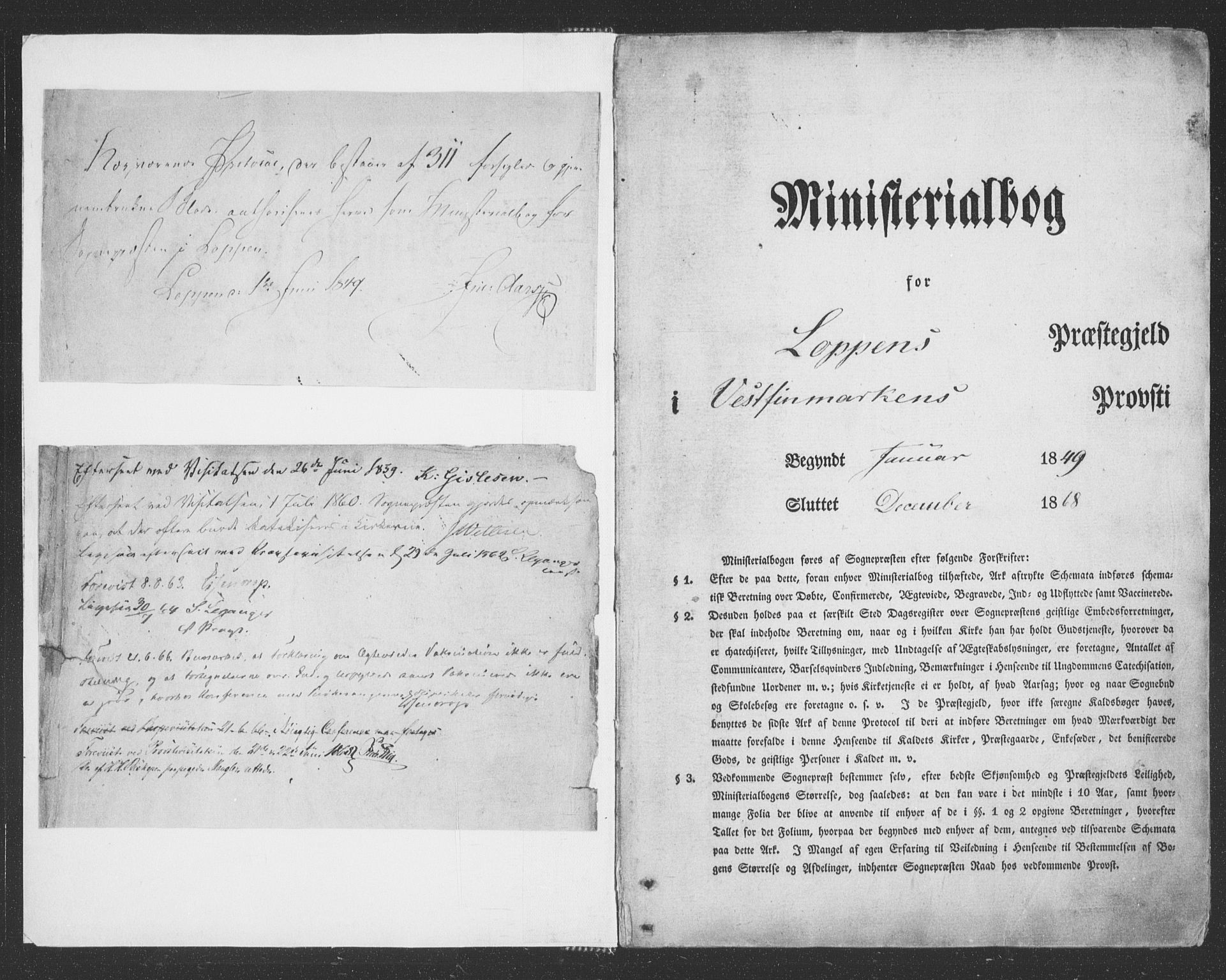 Loppa sokneprestkontor, AV/SATØ-S-1339/H/Ha/L0004kirke: Ministerialbok nr. 4, 1849-1868