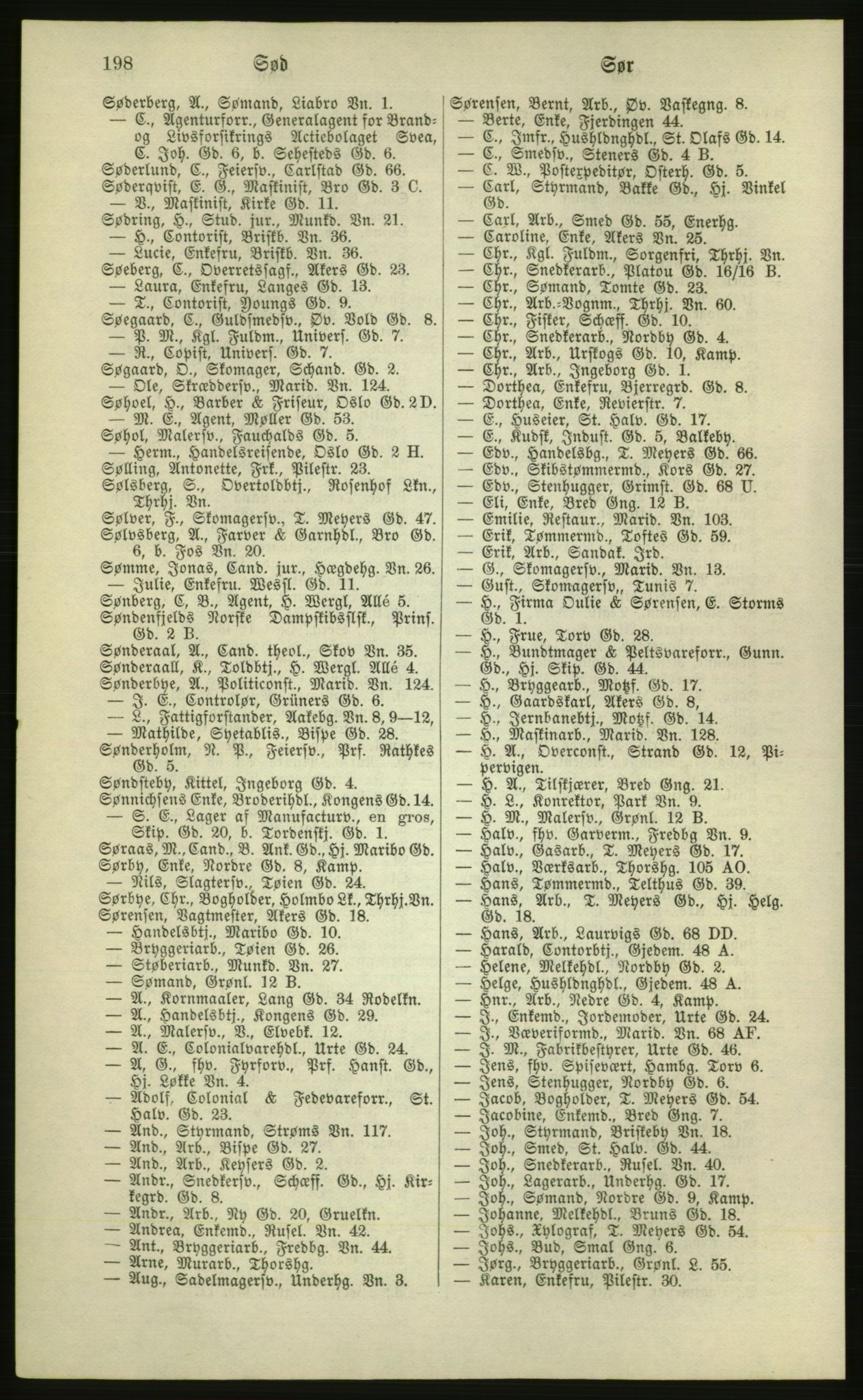 Skanna materiale: Kristiania/Oslo adressebok, PUBL/-, 1881, s. 198 ...