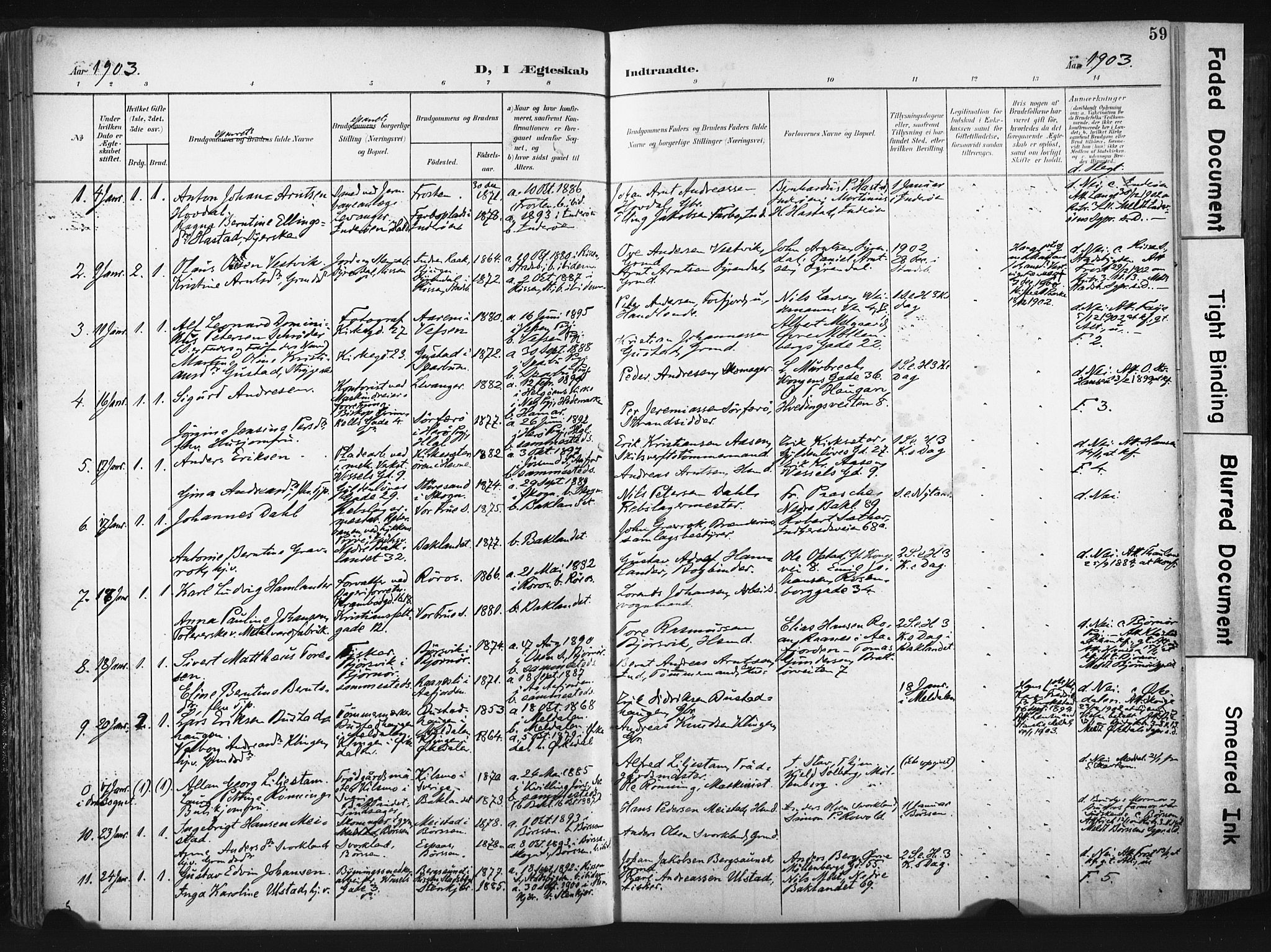 Ministerialprotokoller, klokkerbøker og fødselsregistre - Sør-Trøndelag, SAT/A-1456/604/L0201: Ministerialbok nr. 604A21, 1901-1911, s. 59