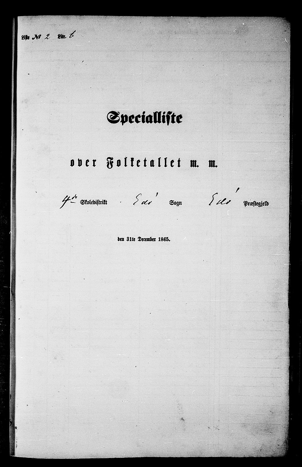 RA, Folketelling 1865 for 1573P Edøy prestegjeld, 1865, s. 43