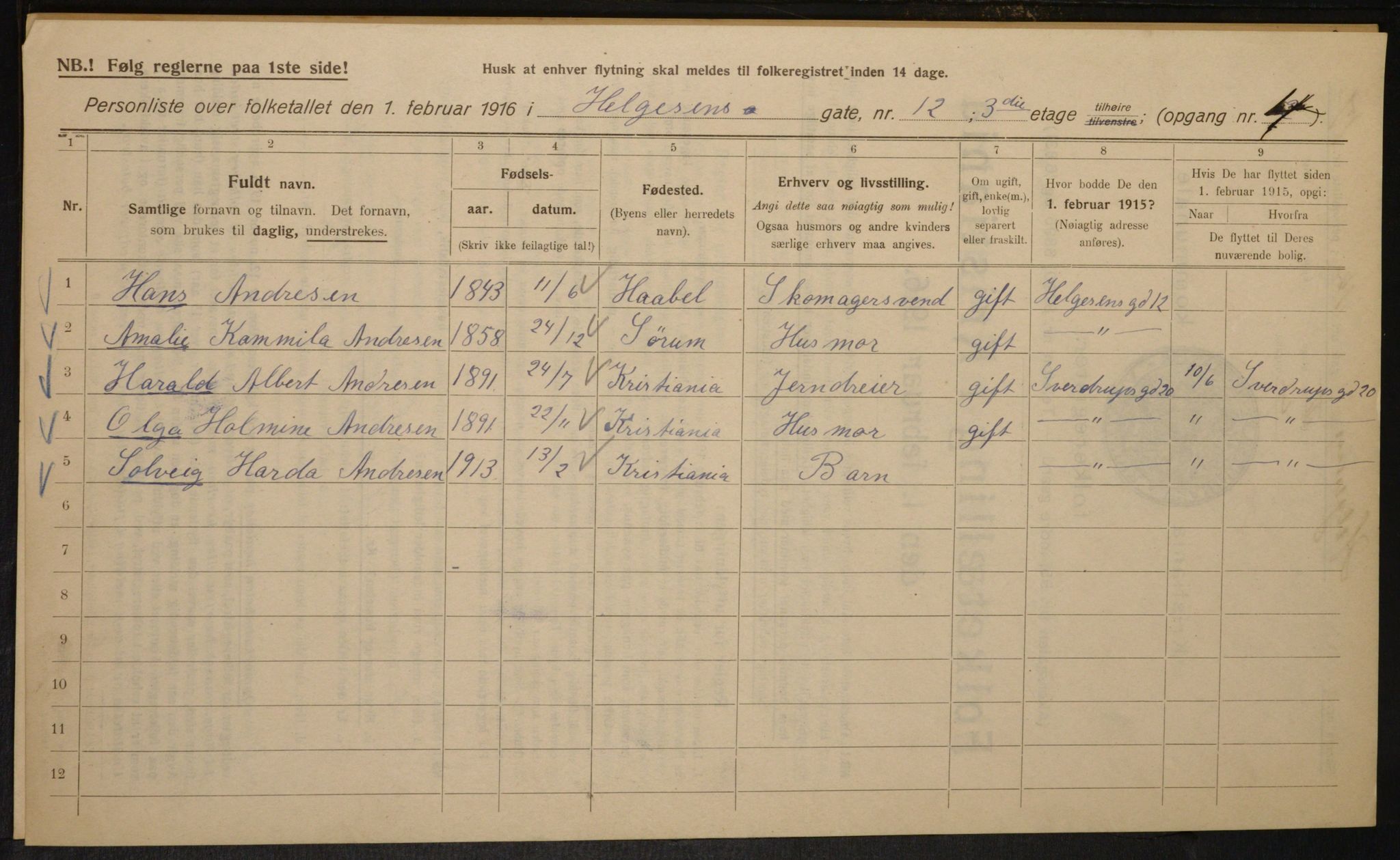OBA, Kommunal folketelling 1.2.1916 for Kristiania, 1916, s. 38298