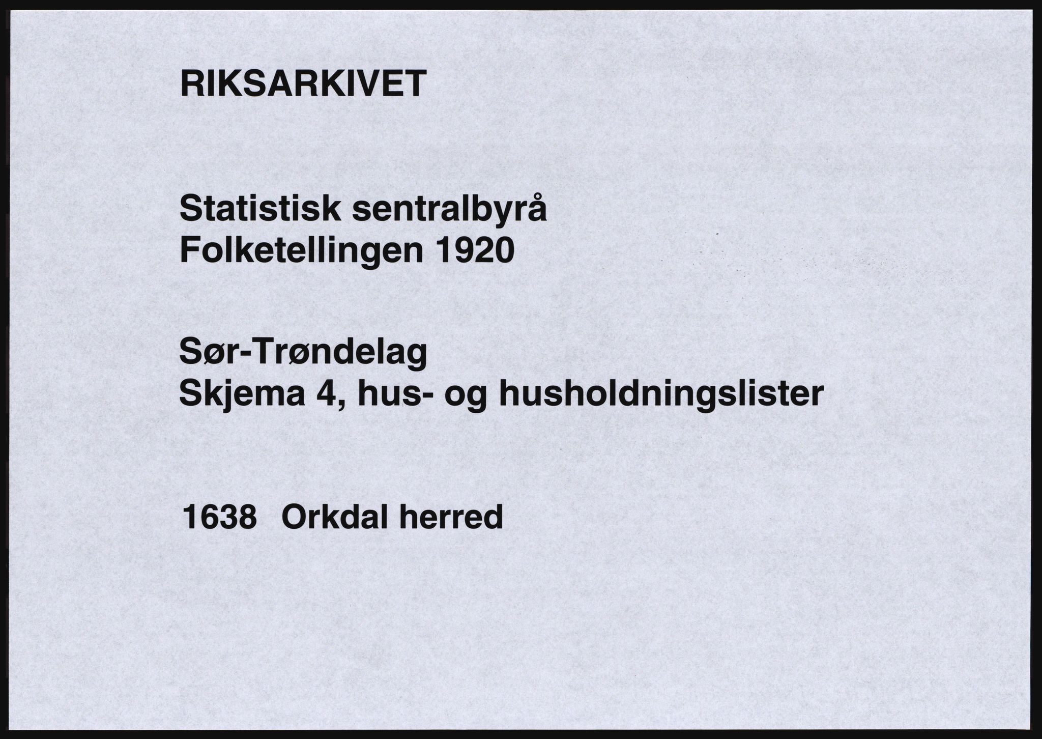 SAT, Folketelling 1920 for 1638 Orkdal herred, 1920, s. 38