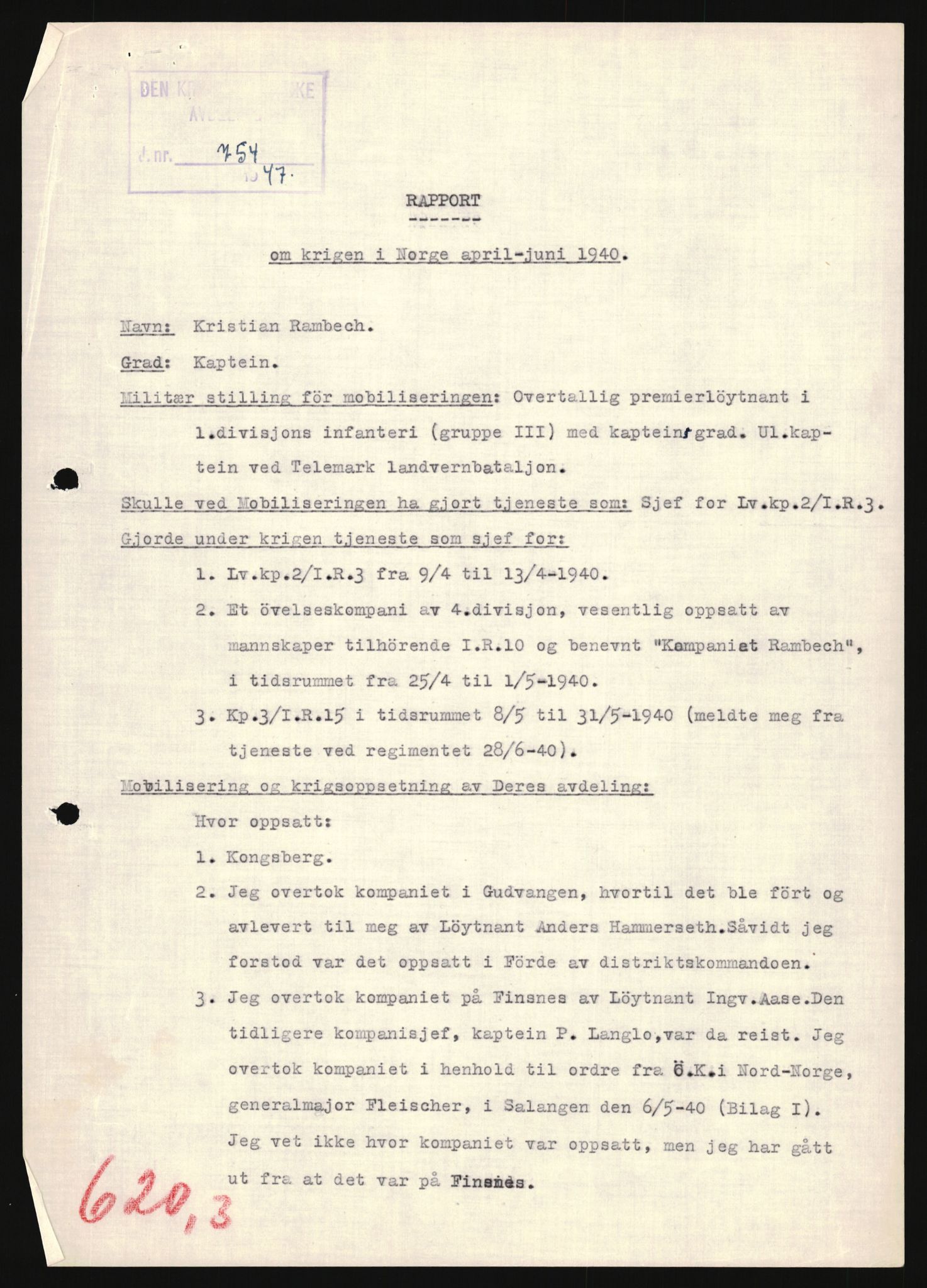 Forsvaret, Forsvarets krigshistoriske avdeling, RA/RAFA-2017/Y/Yb/L0146: II-C-11-621  -  6. Divisjon, 1939-1940, s. 1316