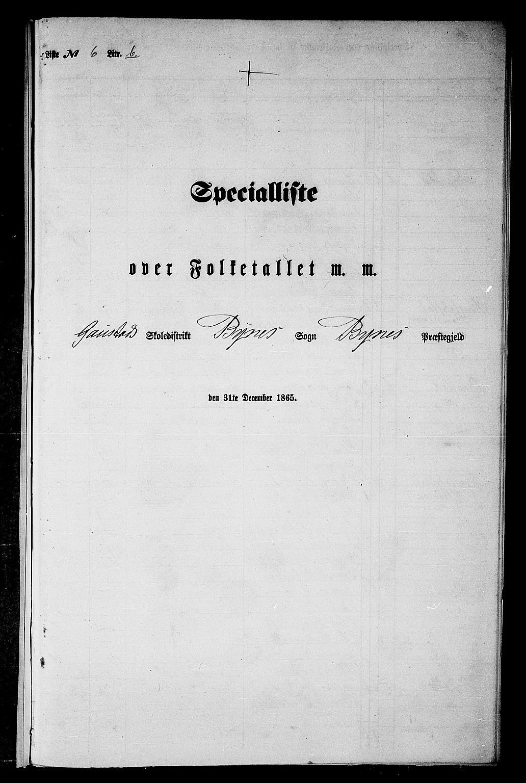 RA, Folketelling 1865 for 1655P Byneset prestegjeld, 1865, s. 114