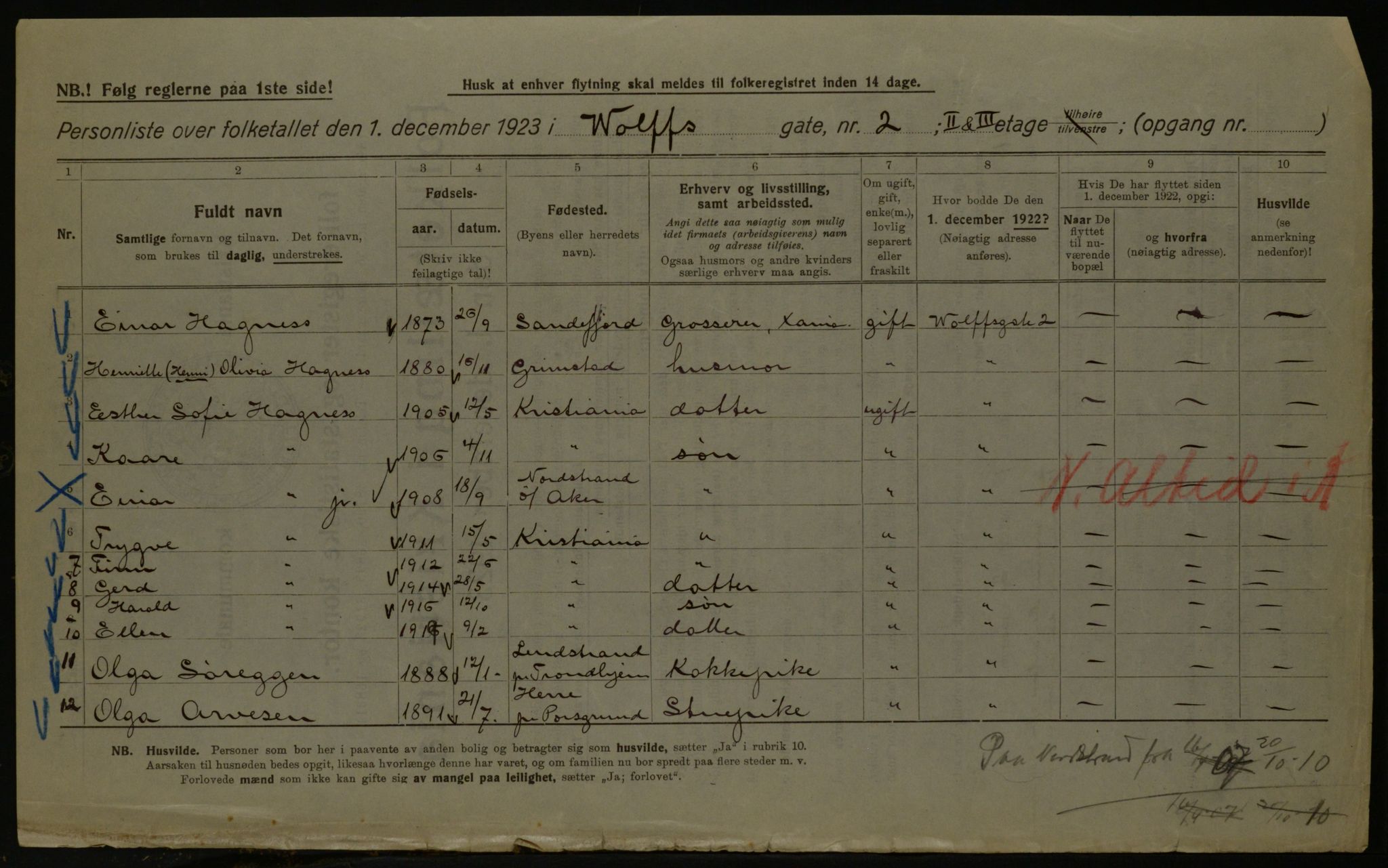 OBA, Kommunal folketelling 1.12.1923 for Kristiania, 1923, s. 141758