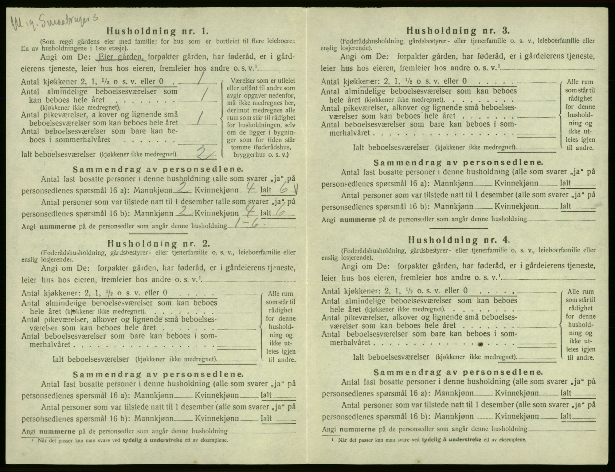 SAB, Folketelling 1920 for 1228 Odda herred, 1920, s. 443