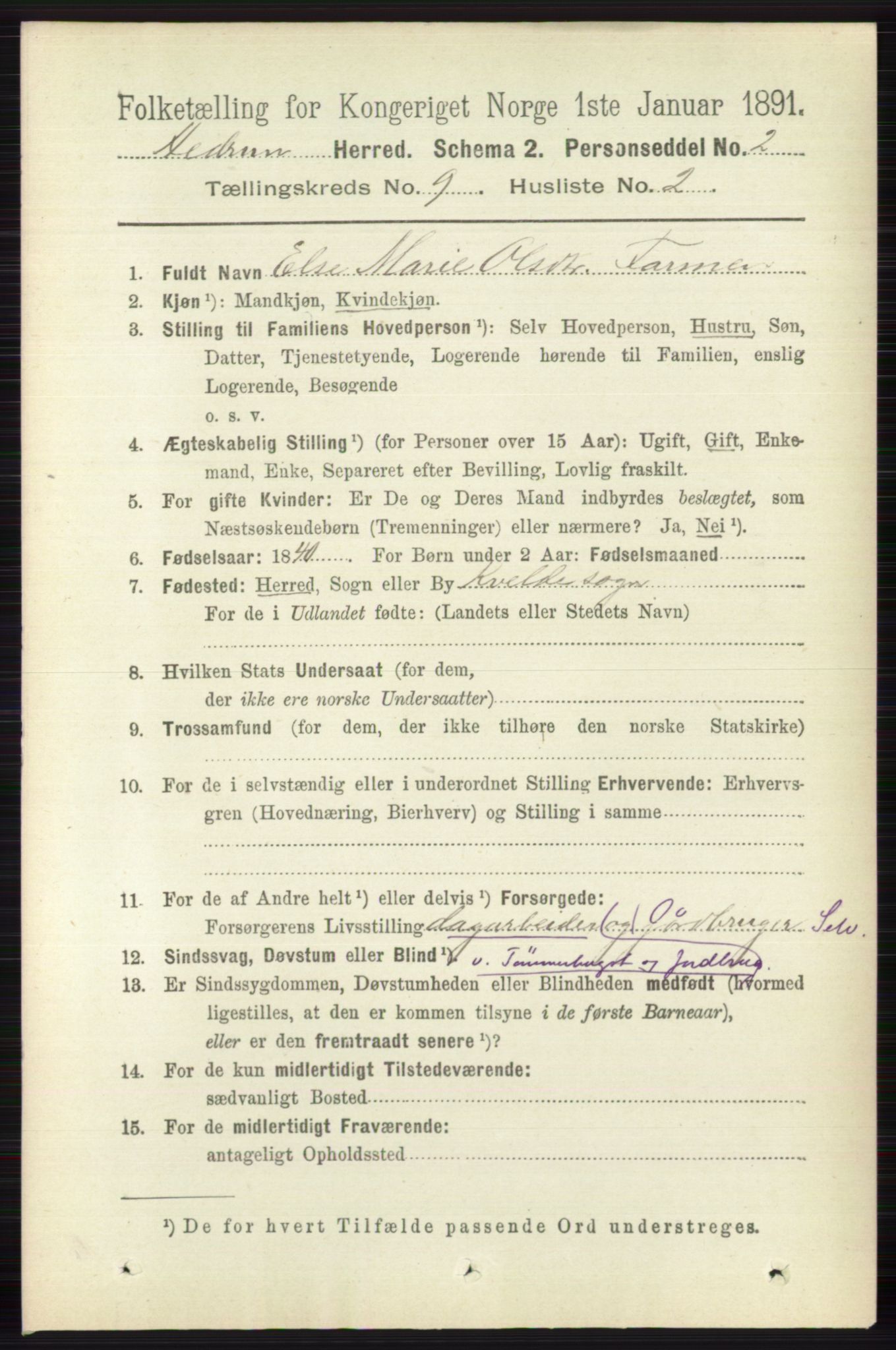 RA, Folketelling 1891 for 0727 Hedrum herred, 1891, s. 3926
