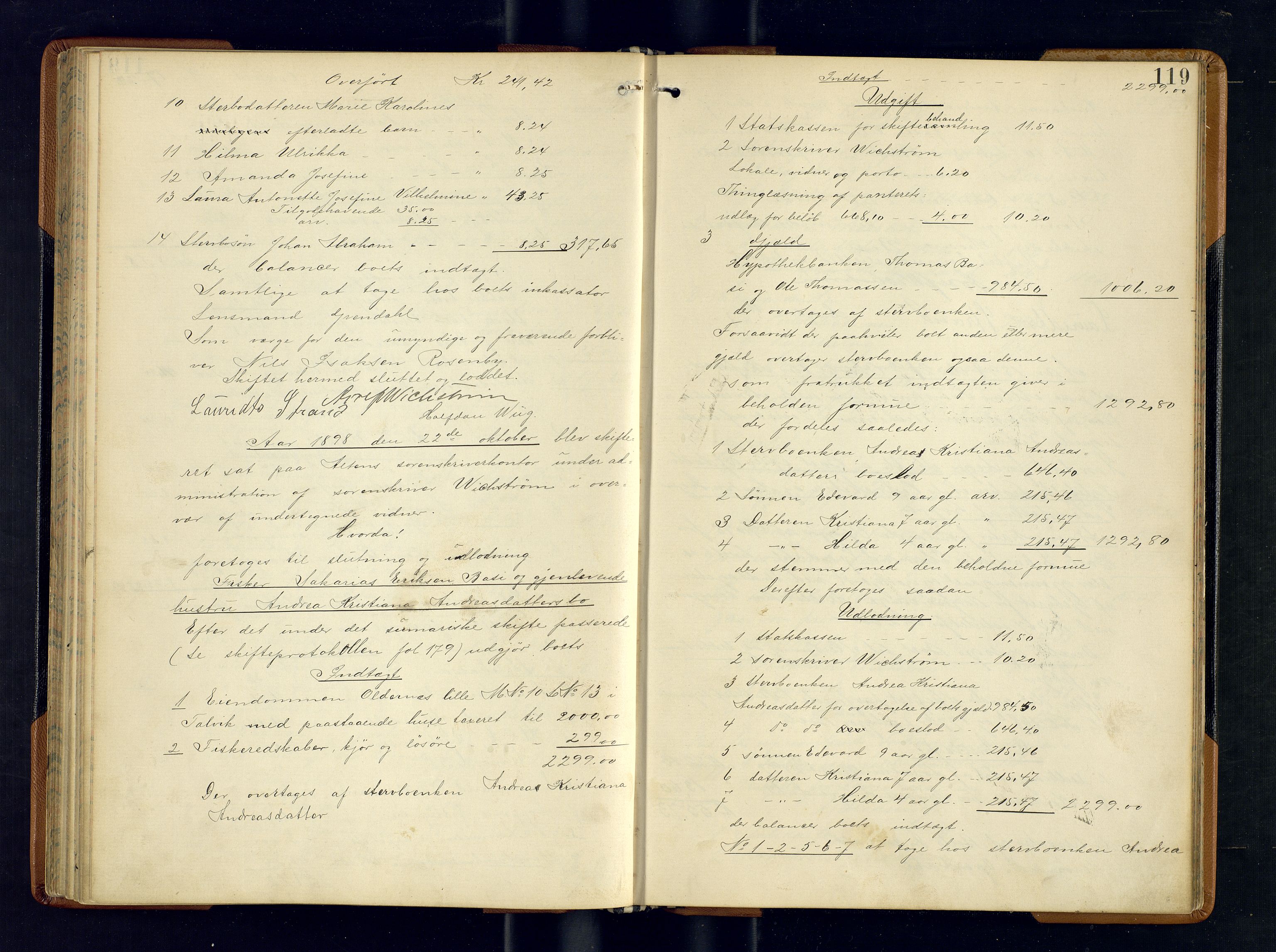 Alta fogderi/sorenskriveri, AV/SATØ-SATØ-5/1/L/Lb/L0477: Skifteutlodningsprotokoll, 1891-1903, s. 118b-119a