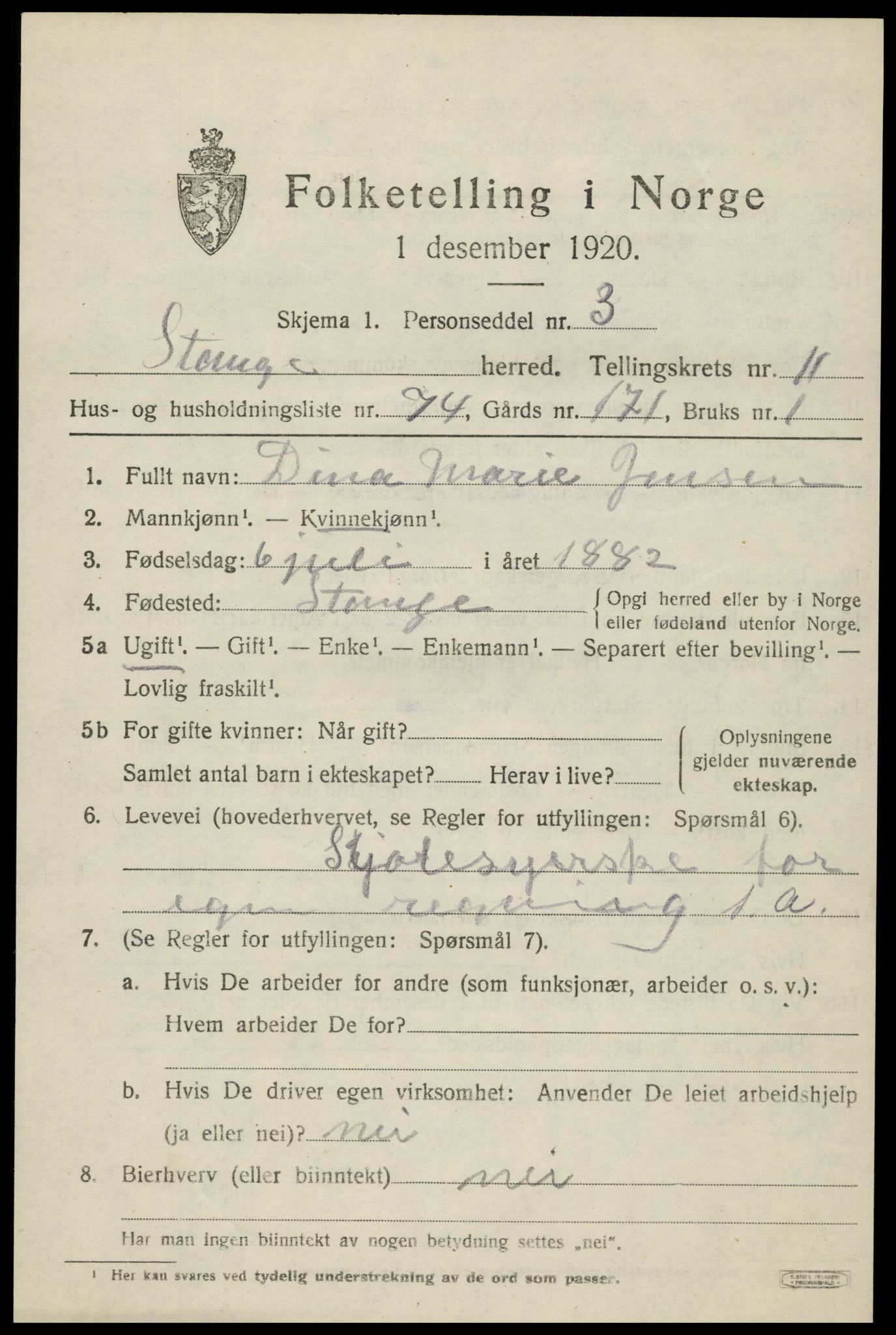SAH, Folketelling 1920 for 0417 Stange herred, 1920, s. 17699