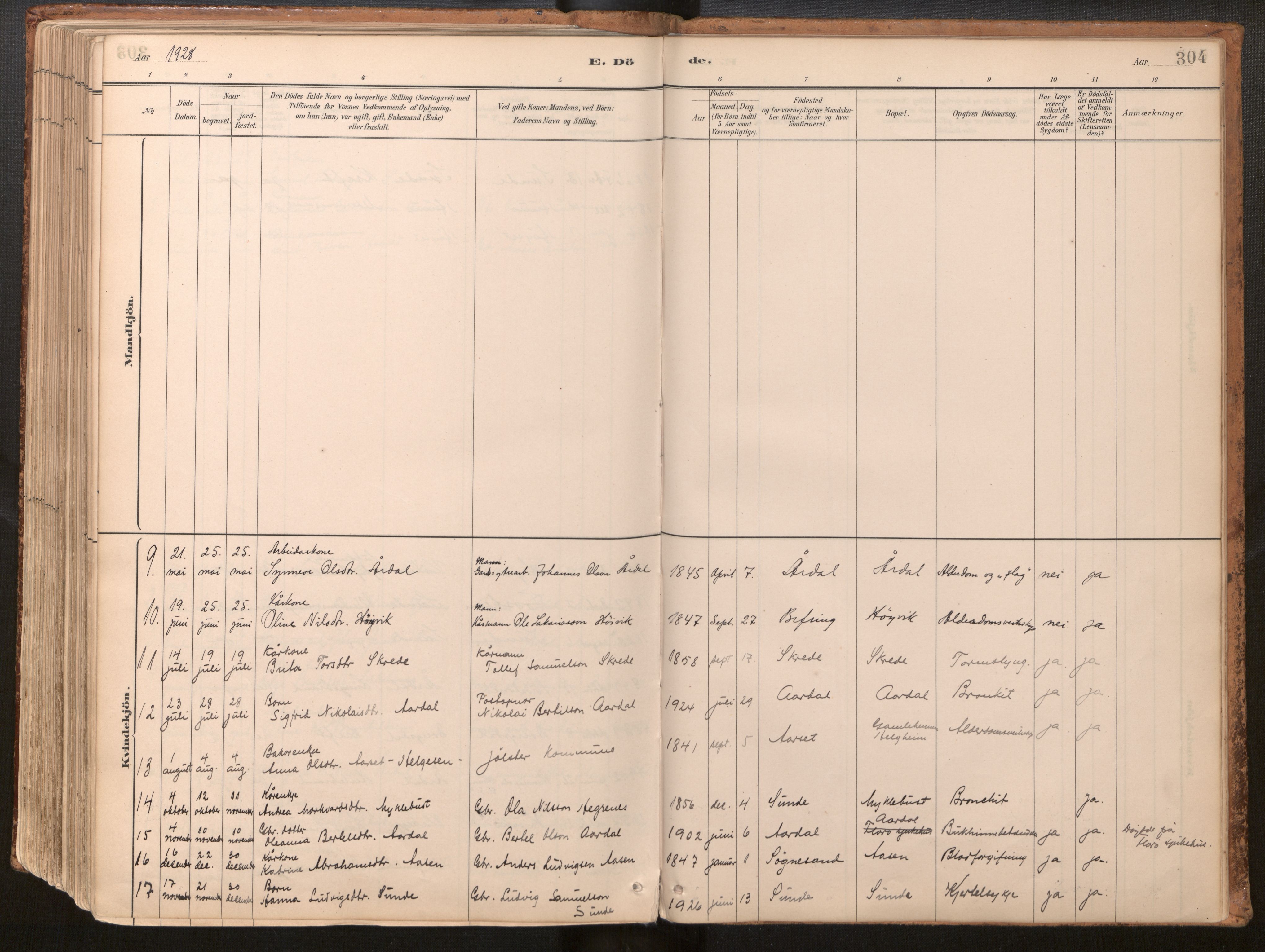 Jølster sokneprestembete, AV/SAB-A-80701/H/Haa/Haac/L0001: Ministerialbok nr. C 1, 1882-1928, s. 304