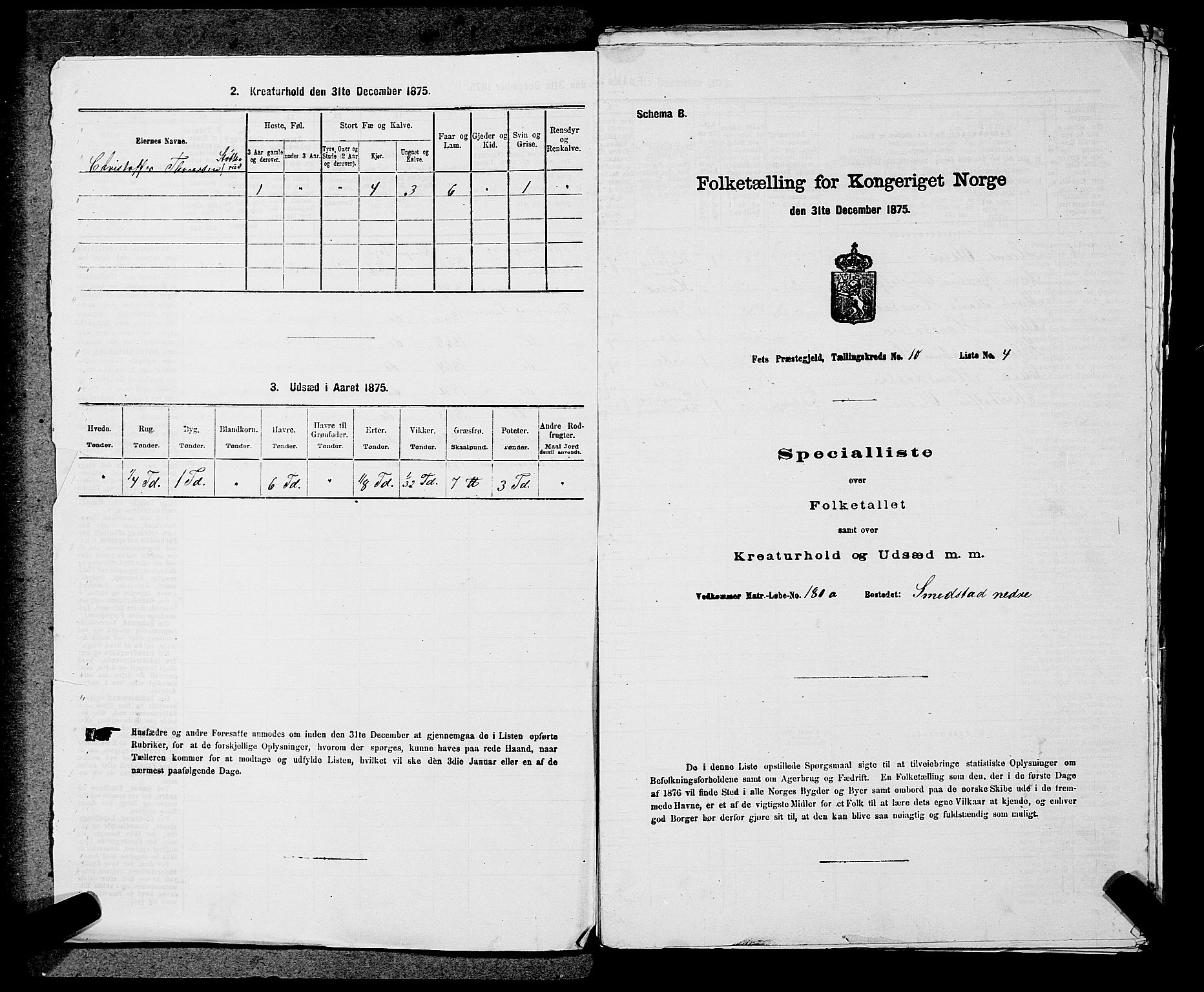 RA, Folketelling 1875 for 0227P Fet prestegjeld, 1875, s. 1353