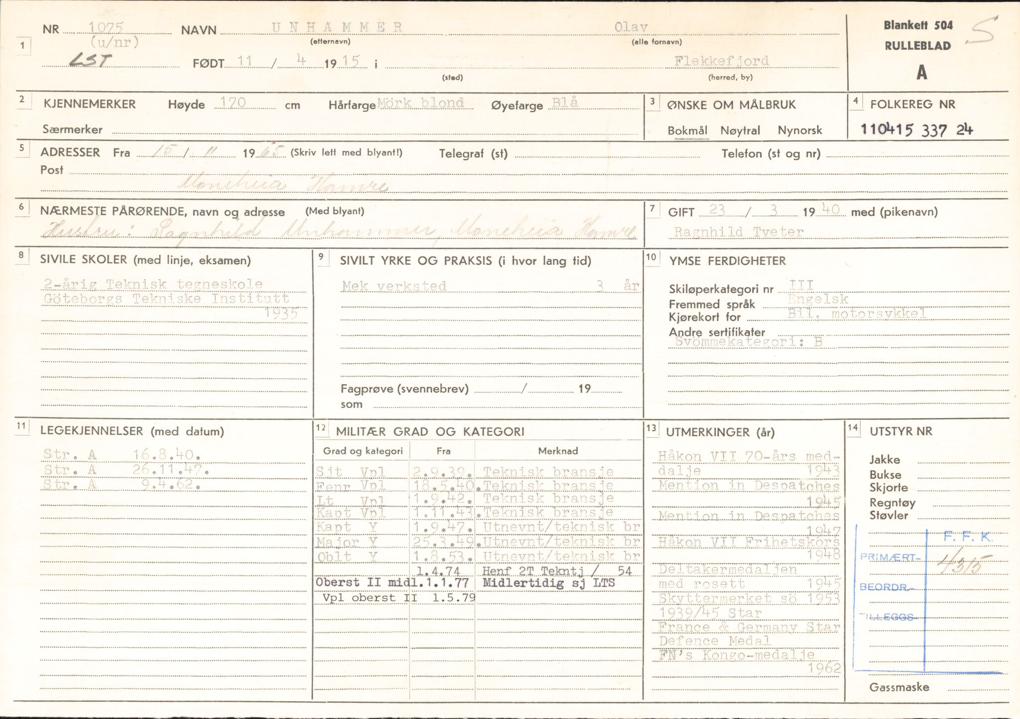 Forsvaret, Forsvarets overkommando/Luftforsvarsstaben, RA/RAFA-4079/P/Pa/L0044: Personellpapirer, 1915, s. 472