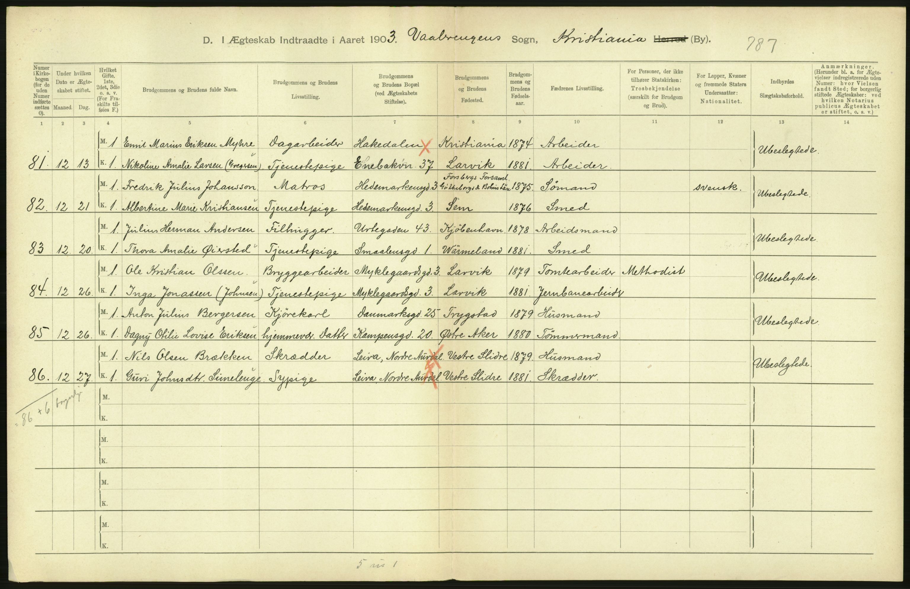 Statistisk sentralbyrå, Sosiodemografiske emner, Befolkning, AV/RA-S-2228/D/Df/Dfa/Dfaa/L0004: Kristiania: Gifte, døde, 1903, s. 520