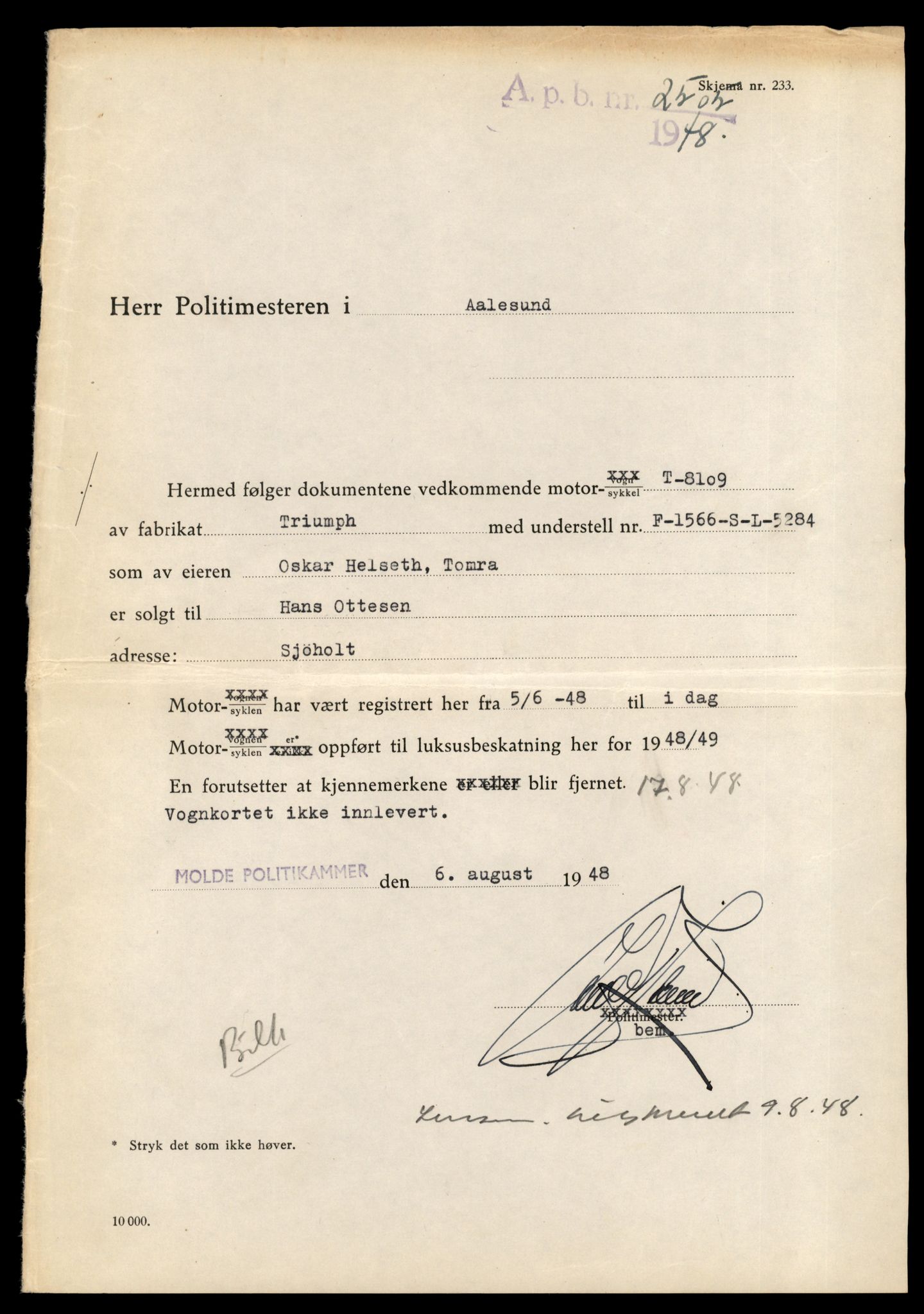 Møre og Romsdal vegkontor - Ålesund trafikkstasjon, AV/SAT-A-4099/F/Fe/L0037: Registreringskort for kjøretøy T 13031 - T 13179, 1927-1998, s. 353