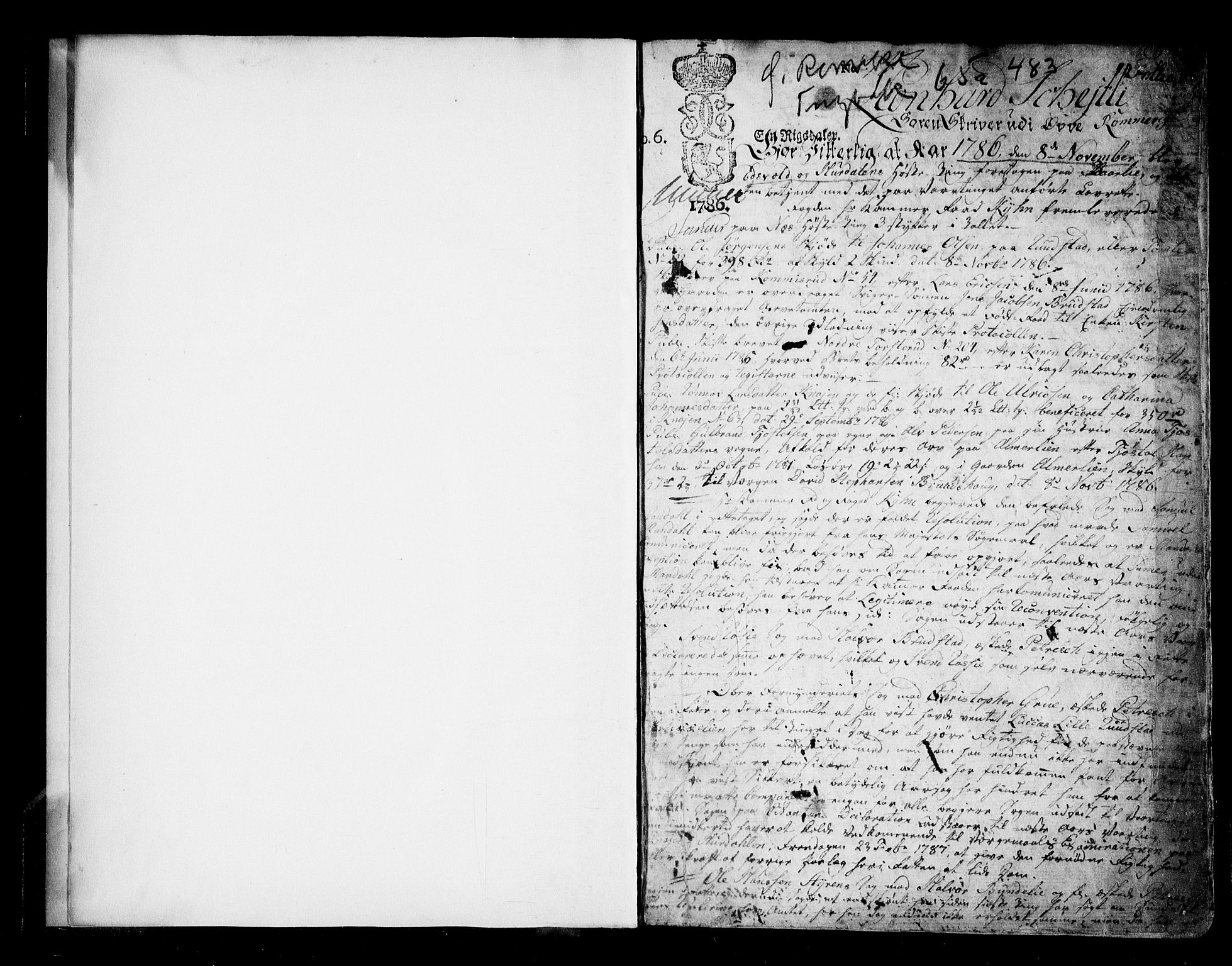 Øvre Romerike sorenskriveri, SAO/A-10649/F/Fb/L0065a: Tingbok 65a, 1786-1790, s. 0b-1a