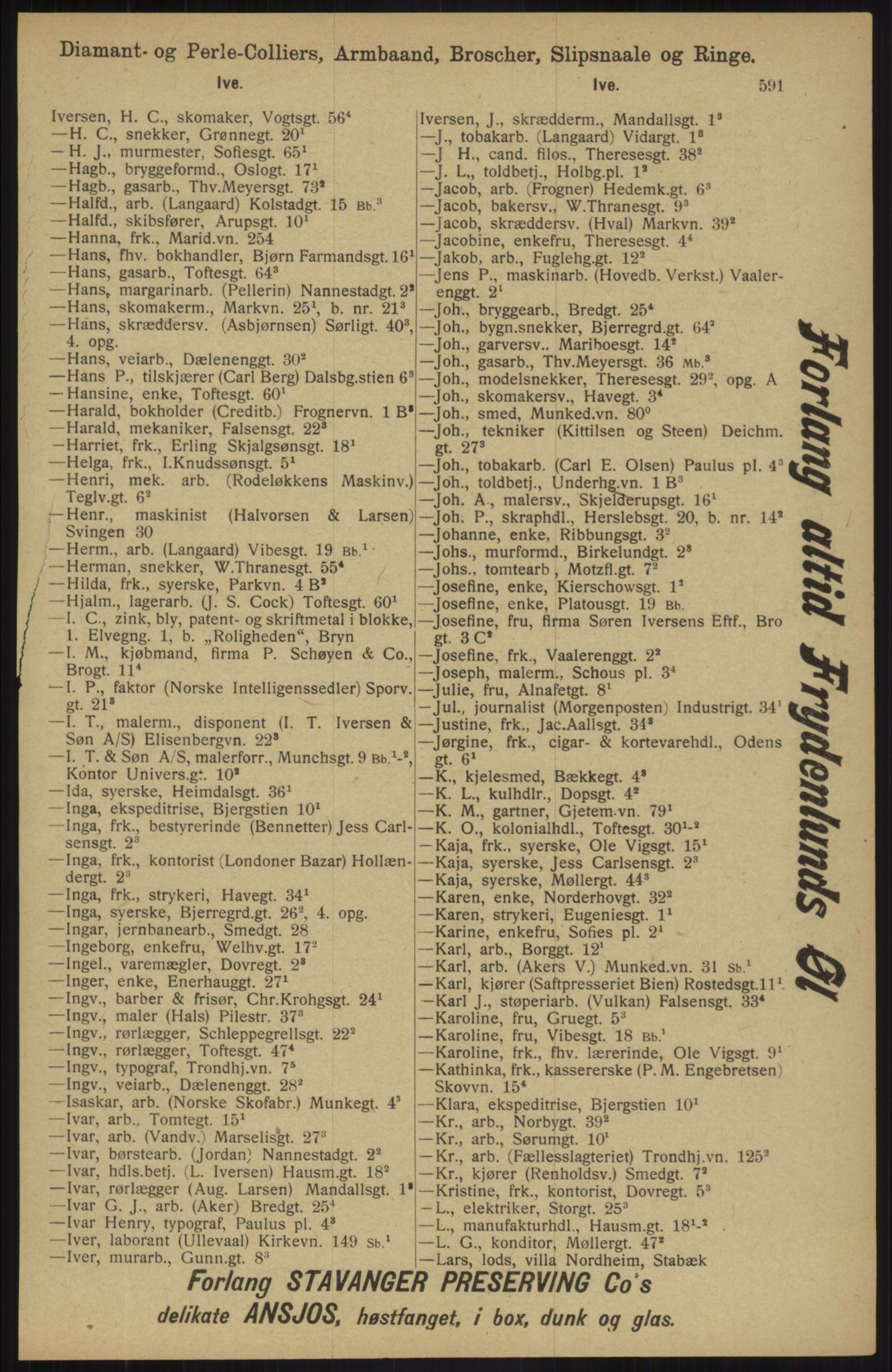 Kristiania/Oslo adressebok, PUBL/-, 1913, s. 603