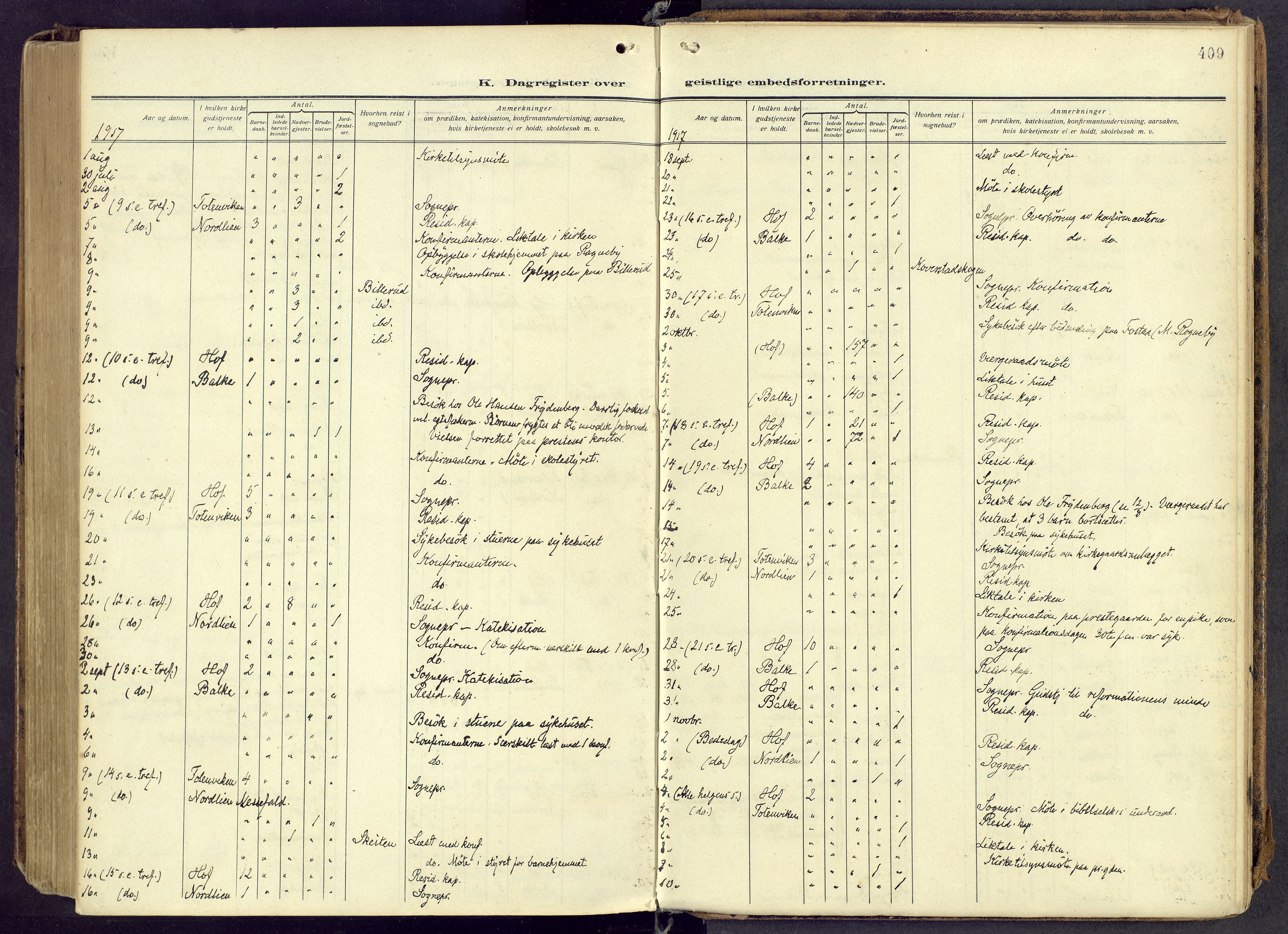 Østre Toten prestekontor, AV/SAH-PREST-104/H/Ha/Haa/L0010: Ministerialbok nr. 10, 1910-1920, s. 409