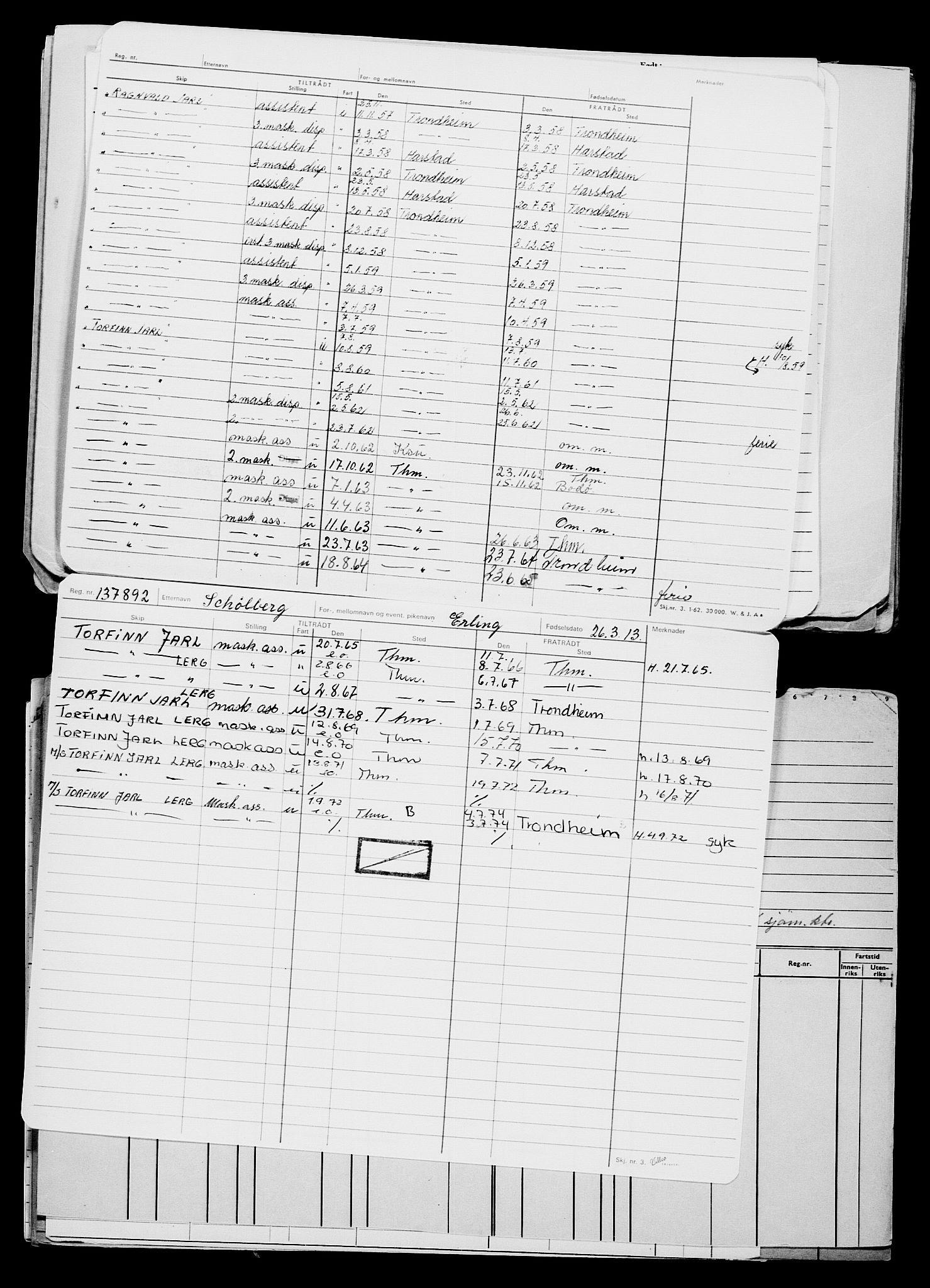Direktoratet for sjømenn, AV/RA-S-3545/G/Gb/L0111: Hovedkort, 1913, s. 464