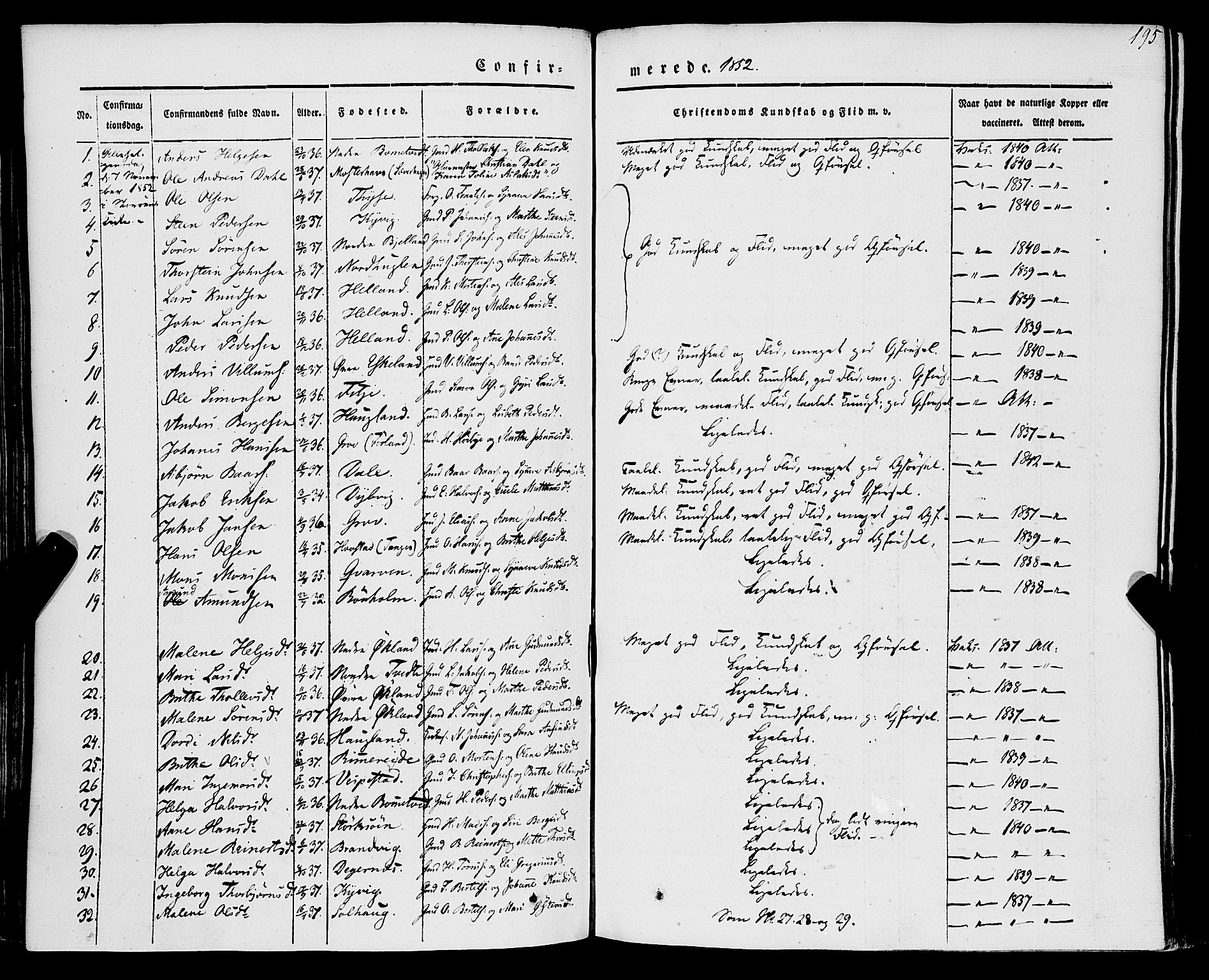 Stord sokneprestembete, AV/SAB-A-78201/H/Haa: Ministerialbok nr. A 7, 1841-1861, s. 195