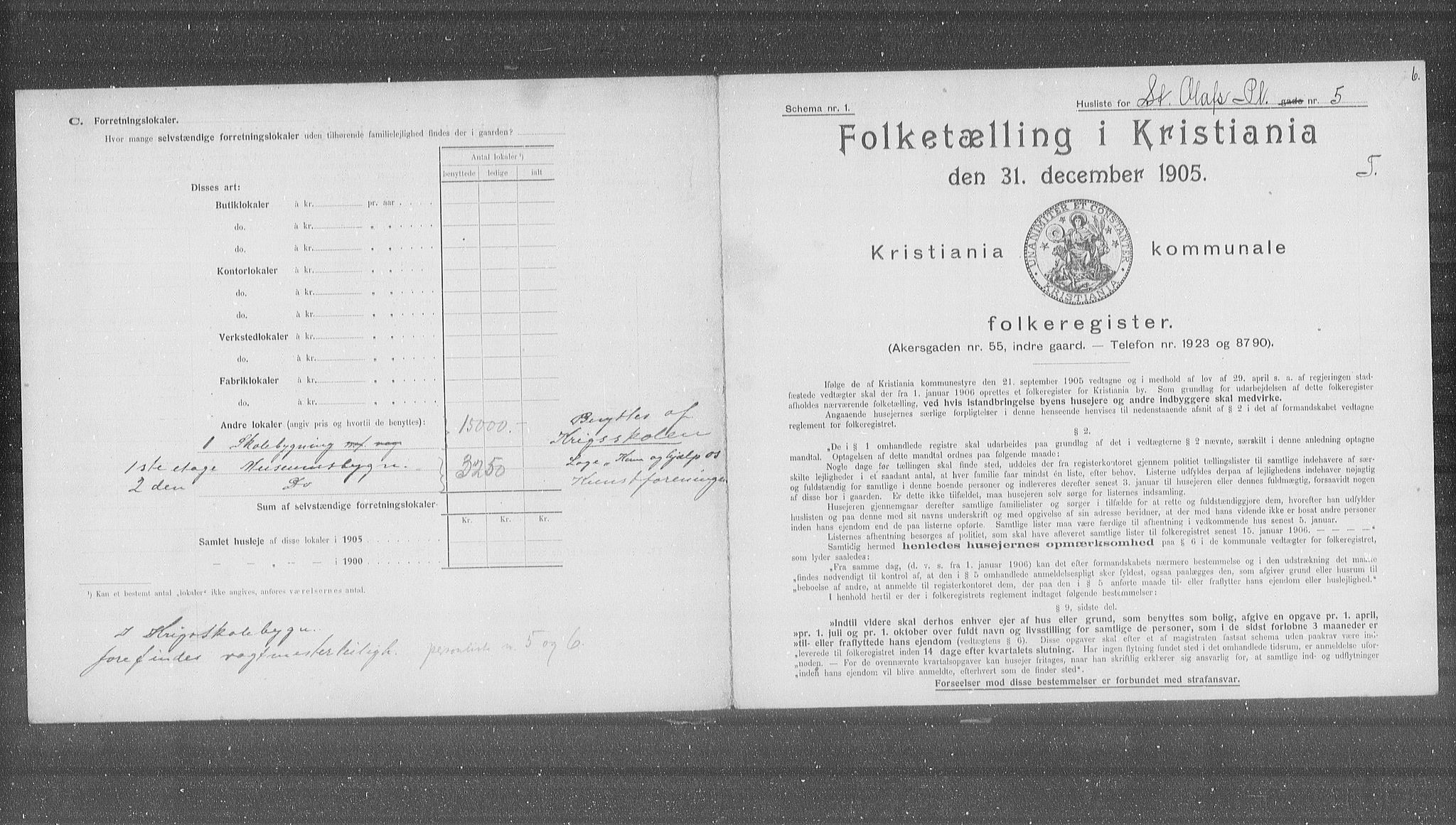 OBA, Kommunal folketelling 31.12.1905 for Kristiania kjøpstad, 1905, s. 53477