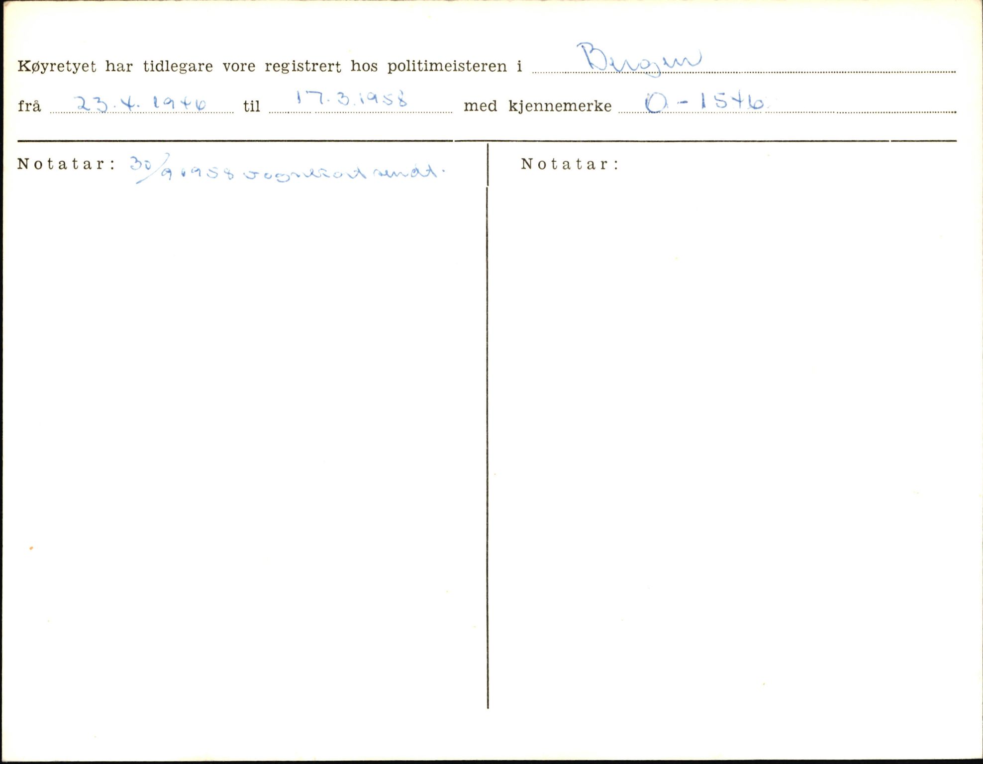 Statens vegvesen, Sogn og Fjordane vegkontor, AV/SAB-A-5301/4/F/L0006: Registerkort utmeldte Fjordane S8300-9500, 1930-1961, s. 95