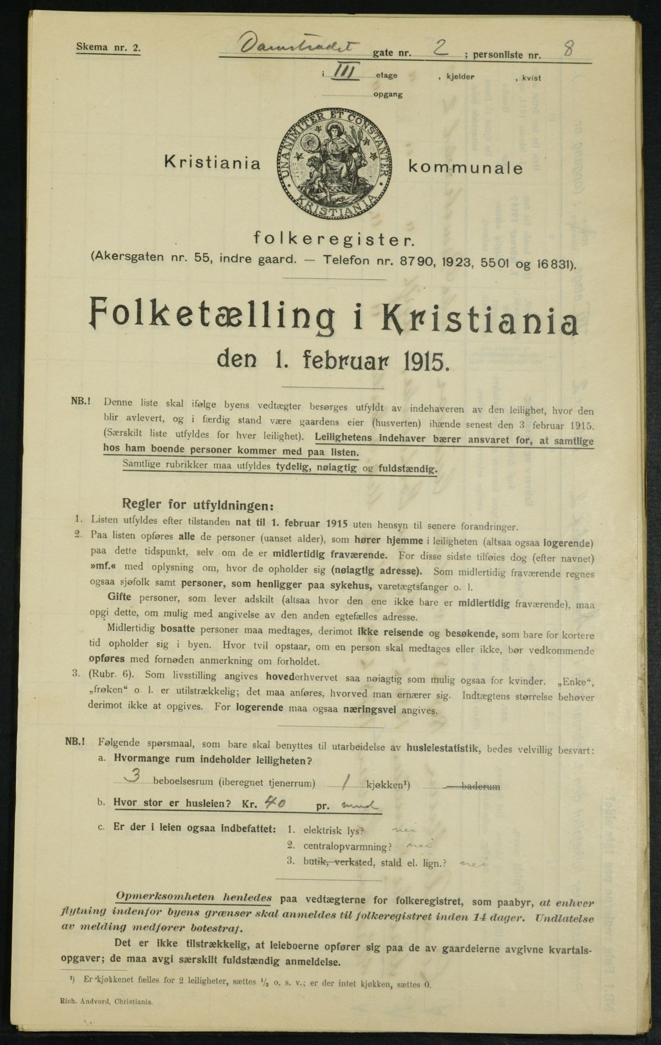 OBA, Kommunal folketelling 1.2.1915 for Kristiania, 1915, s. 14383