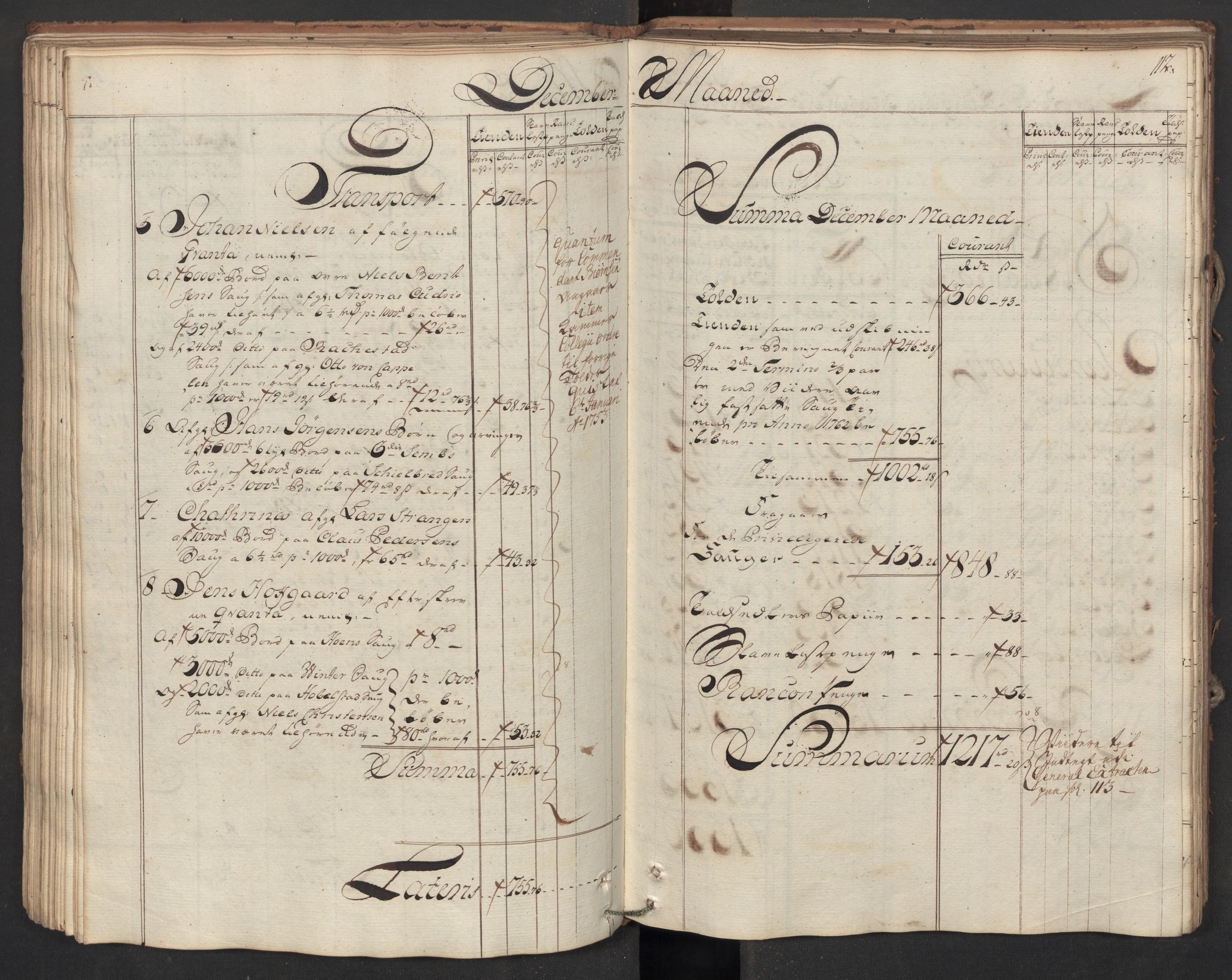 Generaltollkammeret, tollregnskaper, AV/RA-EA-5490/R08/L0054/0001: Tollregnskaper Drammen / Utgående hovedtollbok, 1762, s. 111b-112a