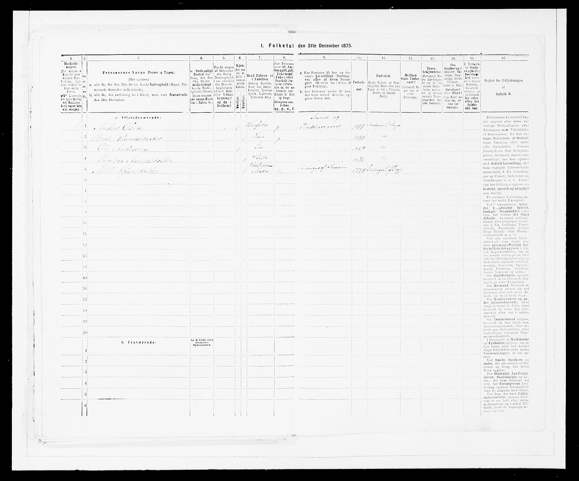 SAB, Folketelling 1875 for 1448P Stryn prestegjeld, 1875, s. 75