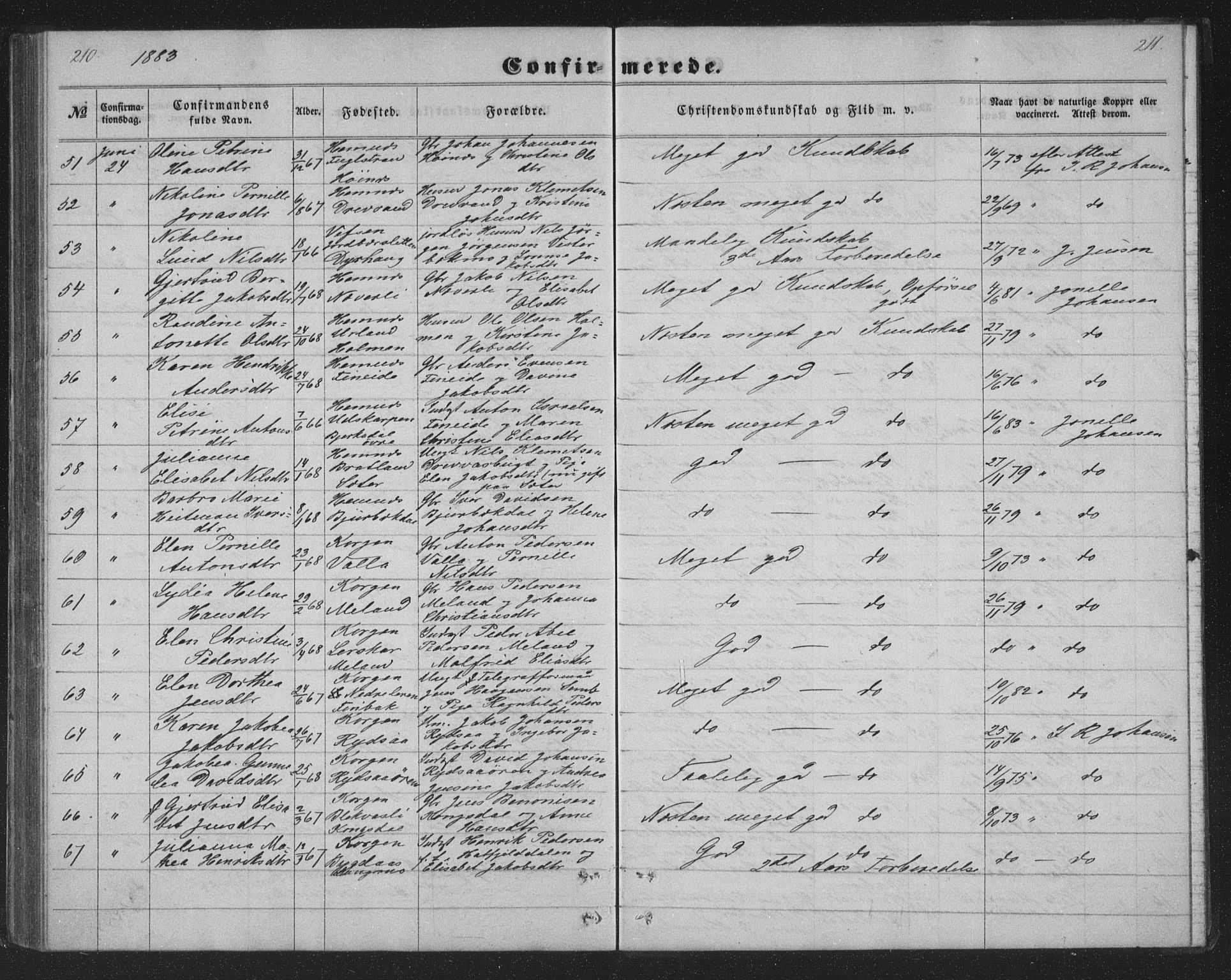 Ministerialprotokoller, klokkerbøker og fødselsregistre - Nordland, SAT/A-1459/825/L0366: Klokkerbok nr. 825C03, 1858-1884, s. 210-211