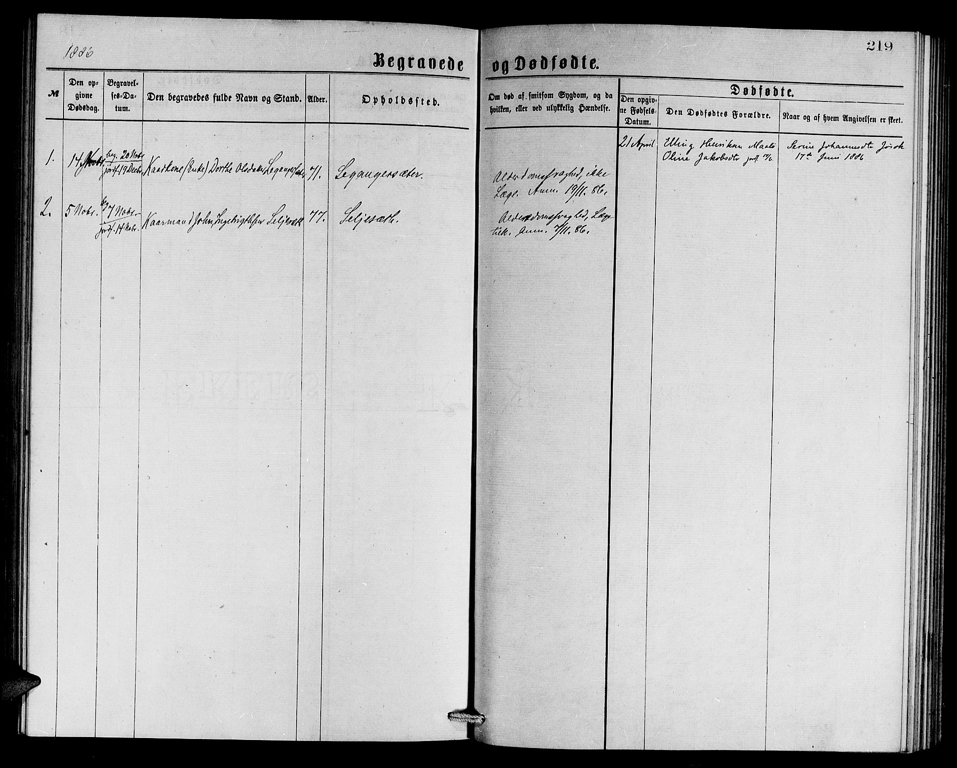 Ministerialprotokoller, klokkerbøker og fødselsregistre - Møre og Romsdal, SAT/A-1454/508/L0094: Ministerialbok nr. 508A01, 1873-1886, s. 219