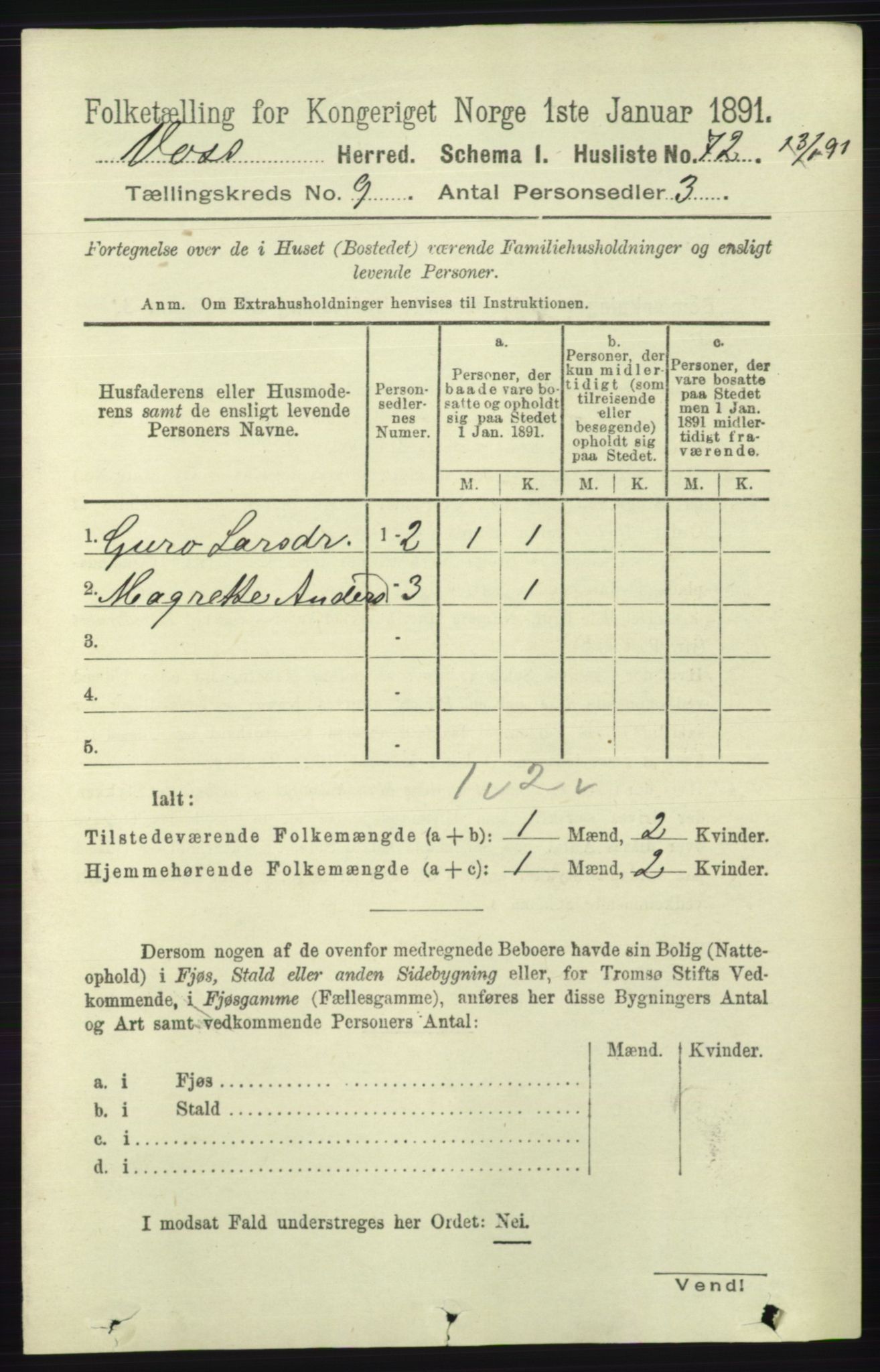 RA, Folketelling 1891 for 1235 Voss herred, 1891, s. 4715