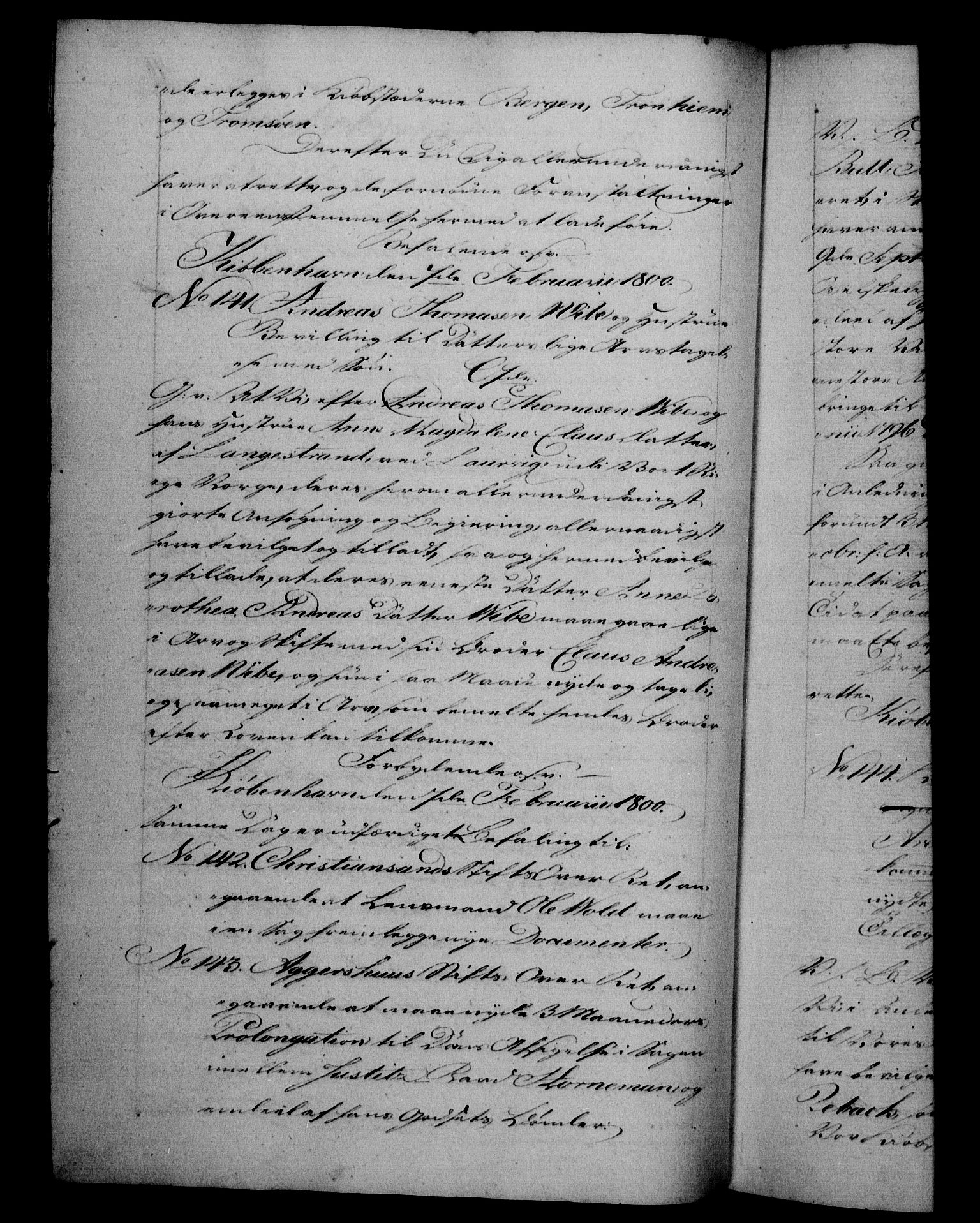 Danske Kanselli 1800-1814, RA/EA-3024/H/Hf/Hfb/Hfba/L0001: Registranter, 1800-1801, s. 46b