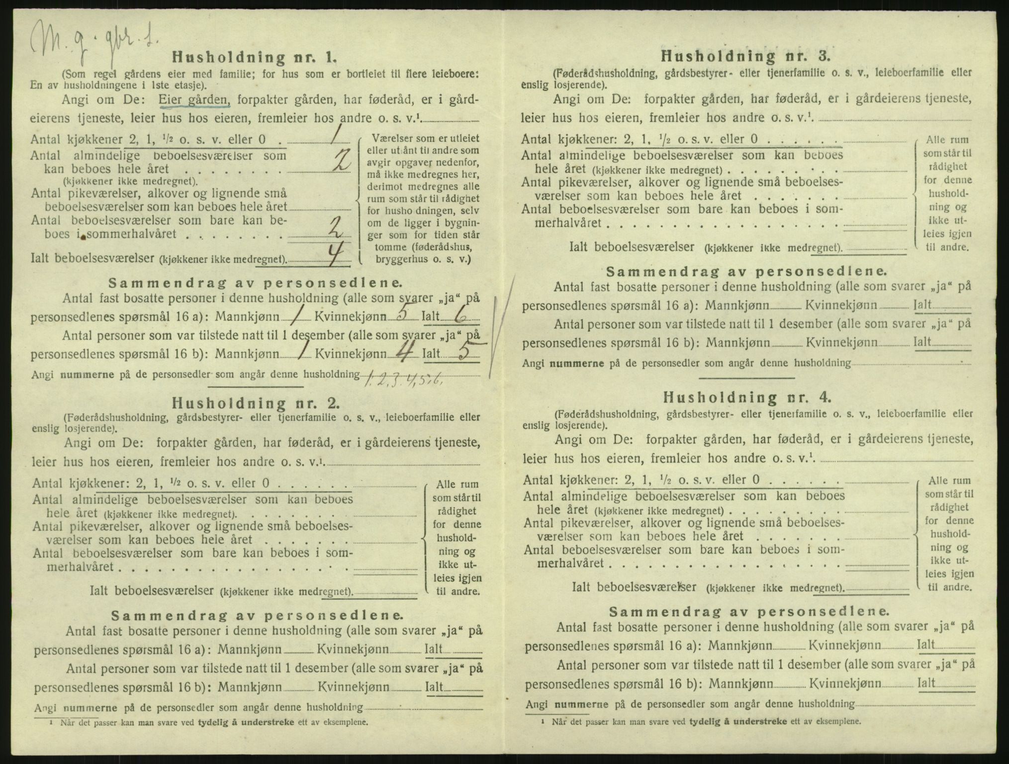 SAK, Folketelling 1920 for 1035 Eiken herred, 1920, s. 34