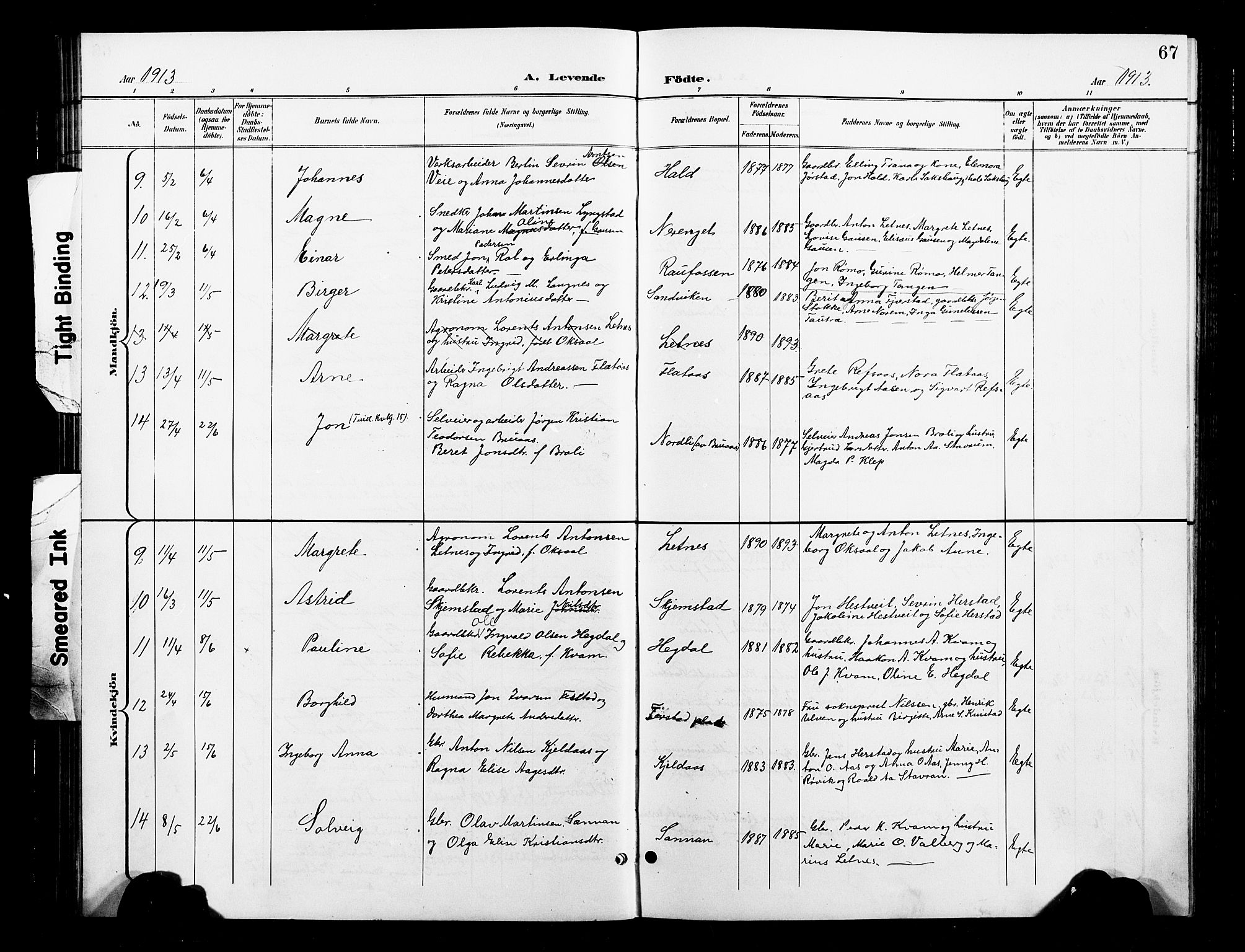 Ministerialprotokoller, klokkerbøker og fødselsregistre - Nord-Trøndelag, AV/SAT-A-1458/730/L0302: Klokkerbok nr. 730C05, 1898-1924, s. 67