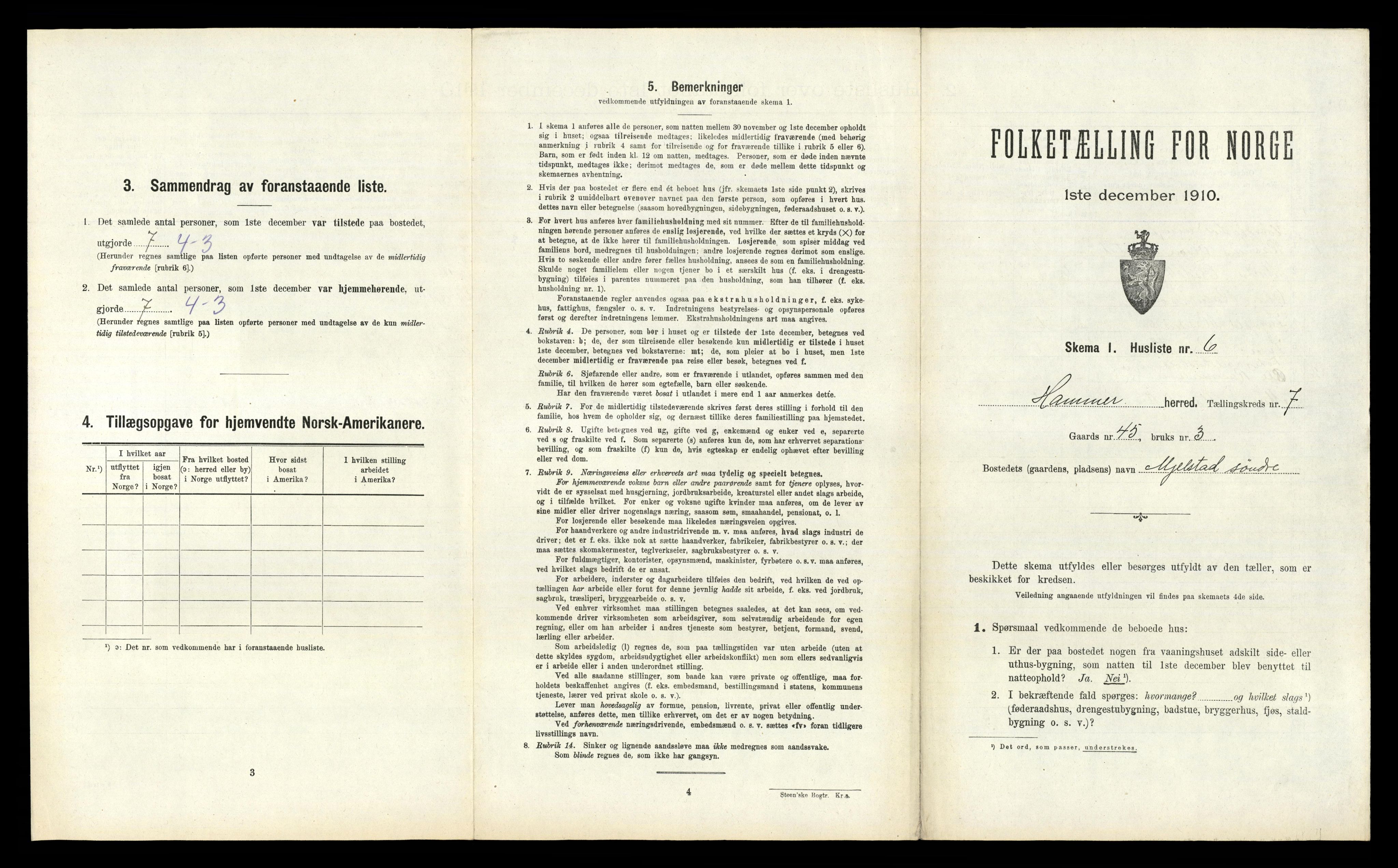 RA, Folketelling 1910 for 1254 Hamre herred, 1910, s. 448