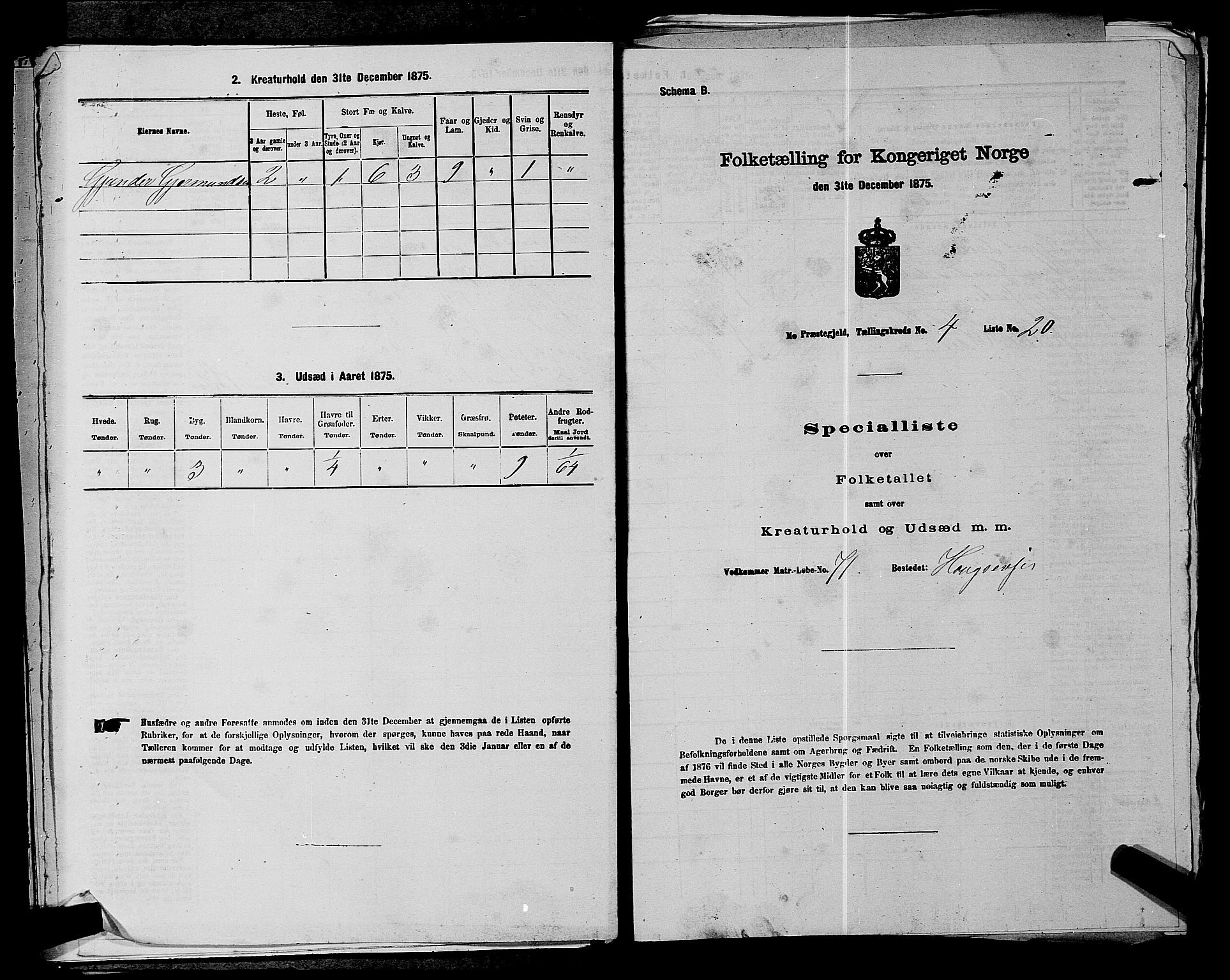 SAKO, Folketelling 1875 for 0832P Mo prestegjeld, 1875, s. 399