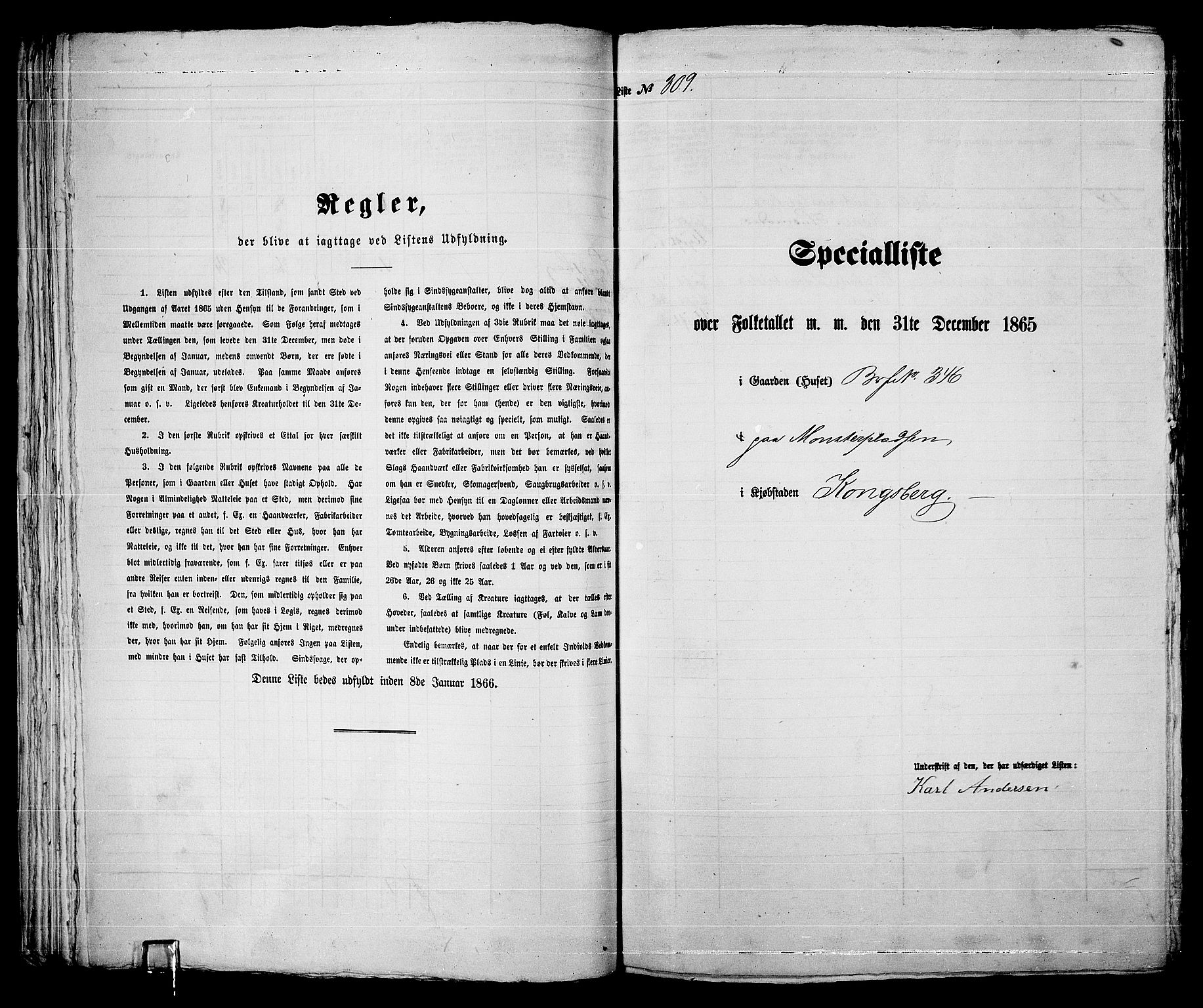 RA, Folketelling 1865 for 0604B Kongsberg prestegjeld, Kongsberg kjøpstad, 1865, s. 637