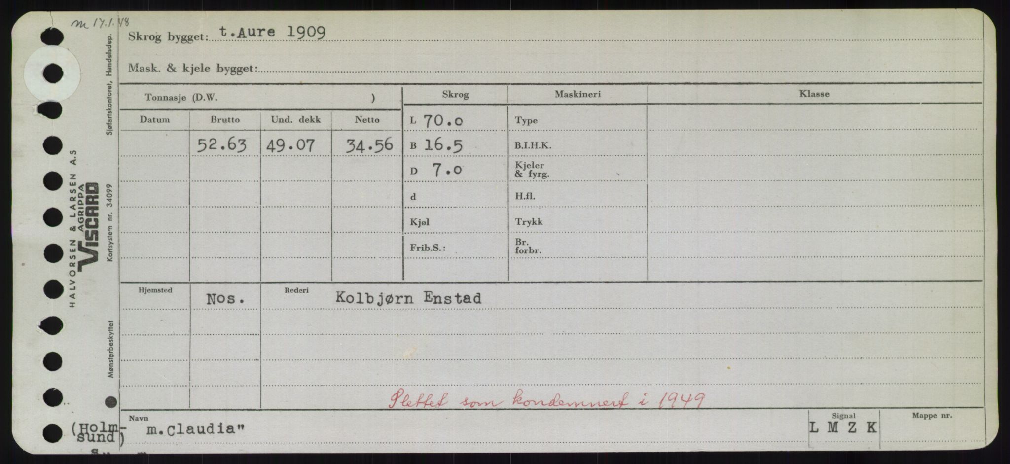 Sjøfartsdirektoratet med forløpere, Skipsmålingen, RA/S-1627/H/Hd/L0008: Fartøy, C-D, s. 57