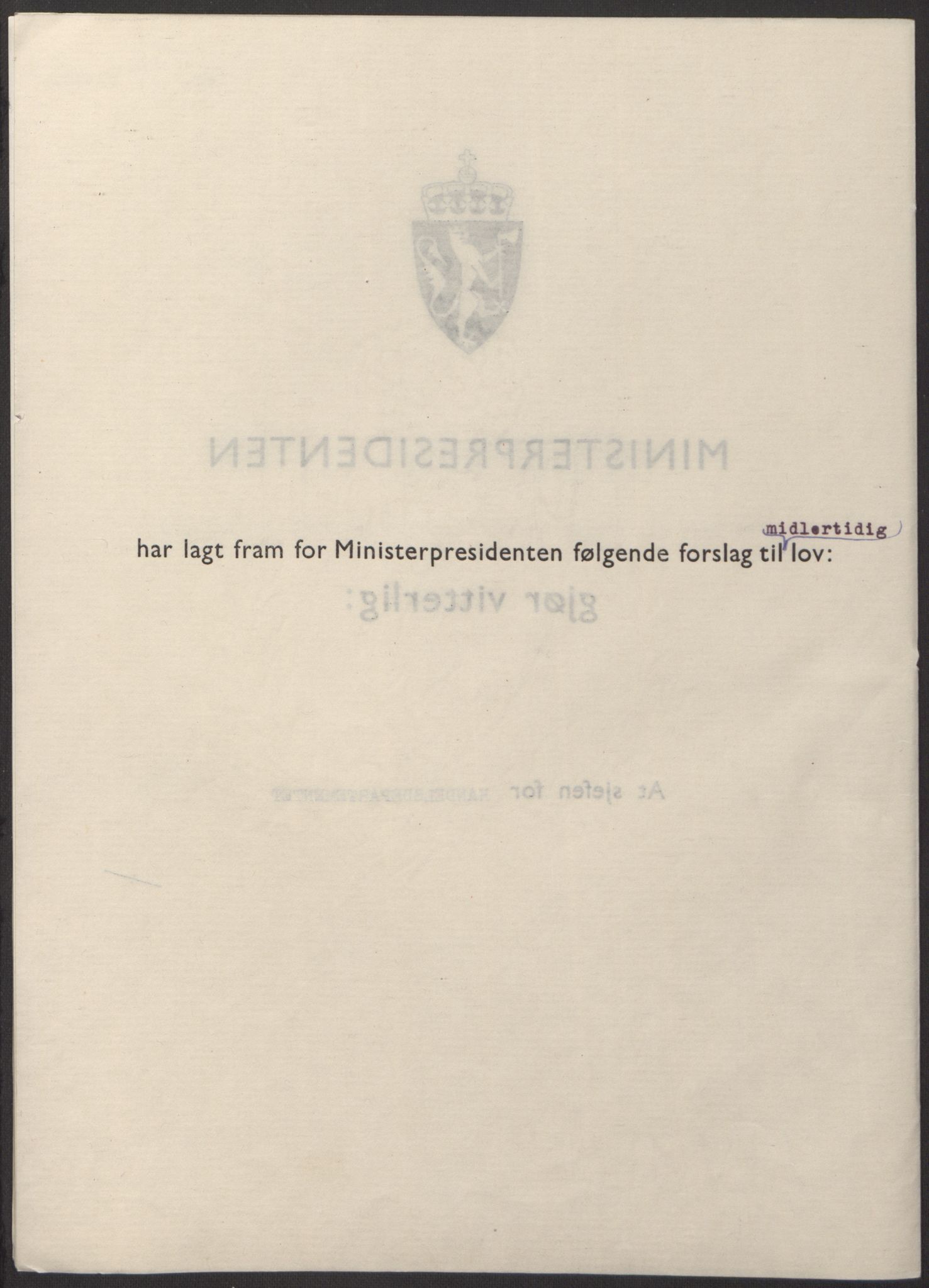 NS-administrasjonen 1940-1945 (Statsrådsekretariatet, de kommisariske statsråder mm), RA/S-4279/D/Db/L0098: Lover II, 1942, s. 77