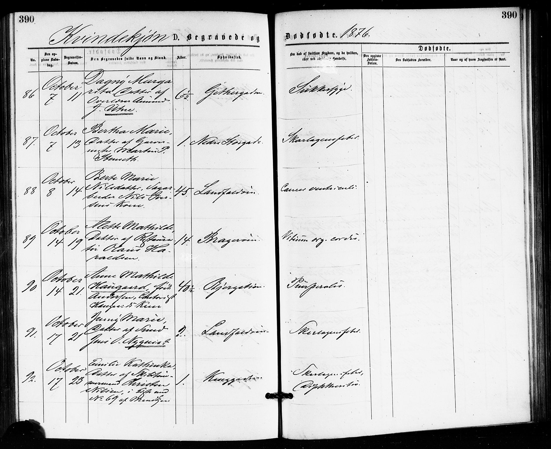 Bragernes kirkebøker, AV/SAKO-A-6/F/Fb/L0005: Ministerialbok nr. II 5, 1875-1877, s. 390