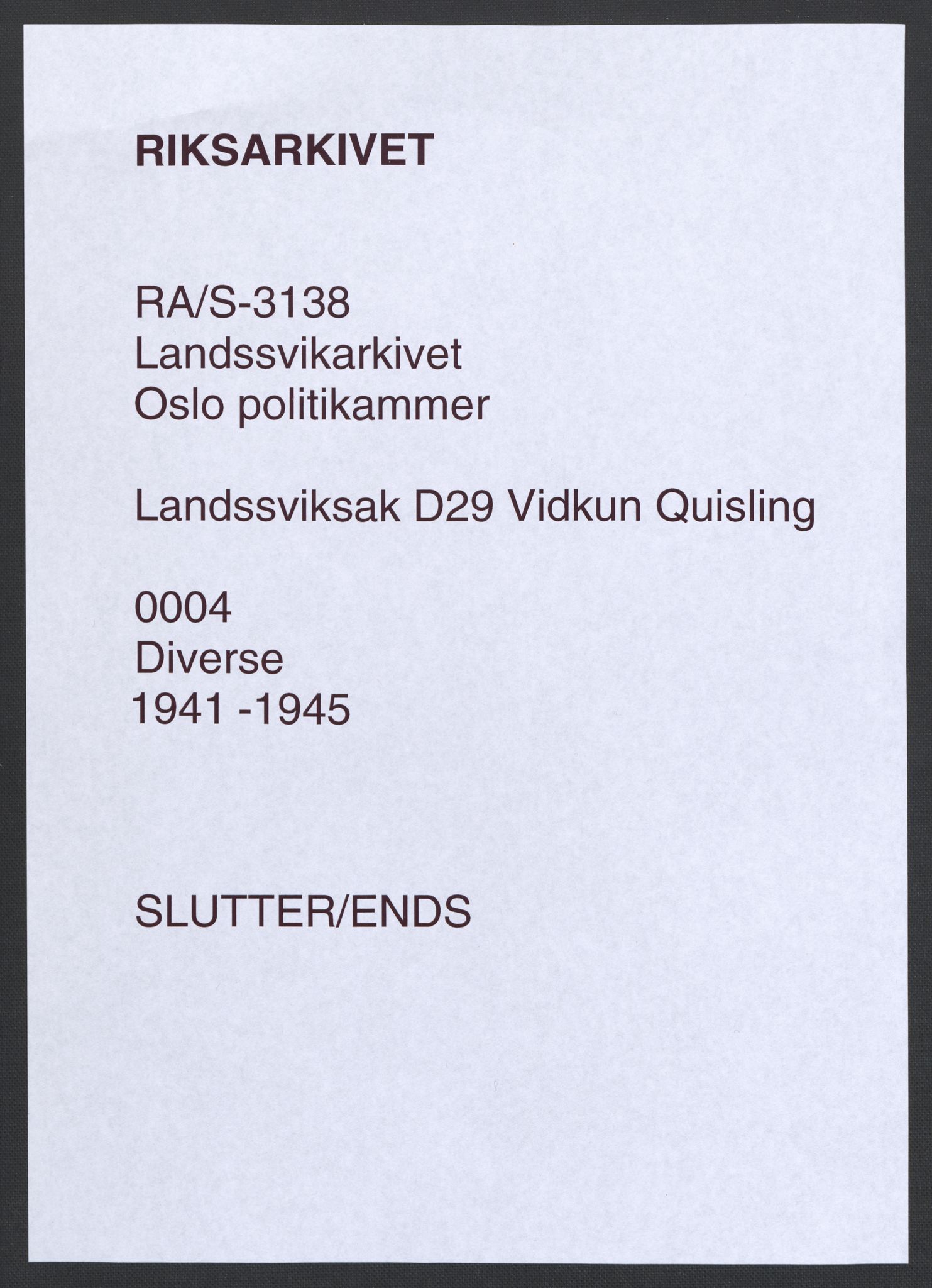 Landssvikarkivet, Oslo politikammer, RA/S-3138-01/D/Da/L0003: Dnr. 29, 1945, s. 3090