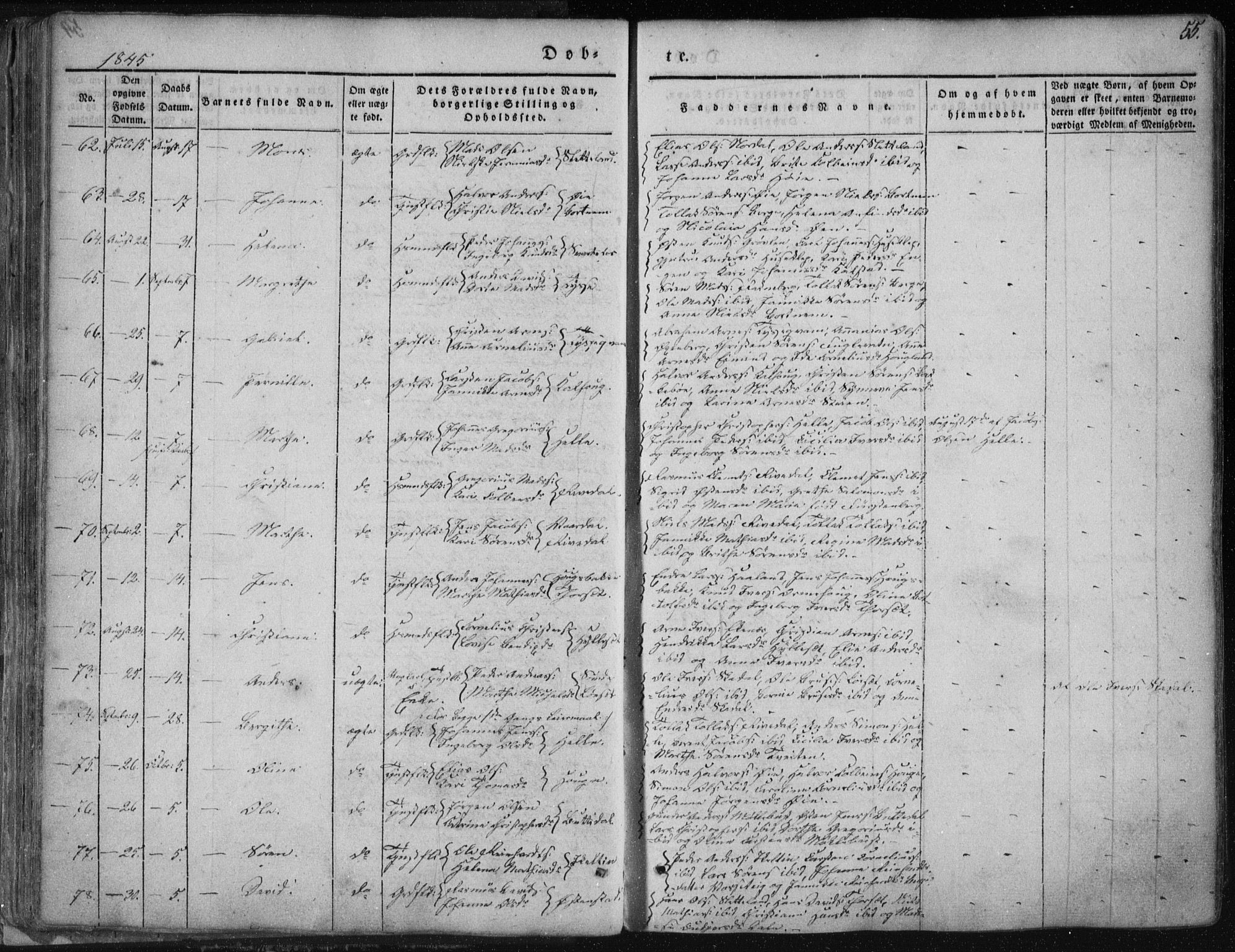 Fjaler sokneprestembete, AV/SAB-A-79801/H/Haa/Haaa/L0006: Ministerialbok nr. A 6, 1835-1884, s. 55