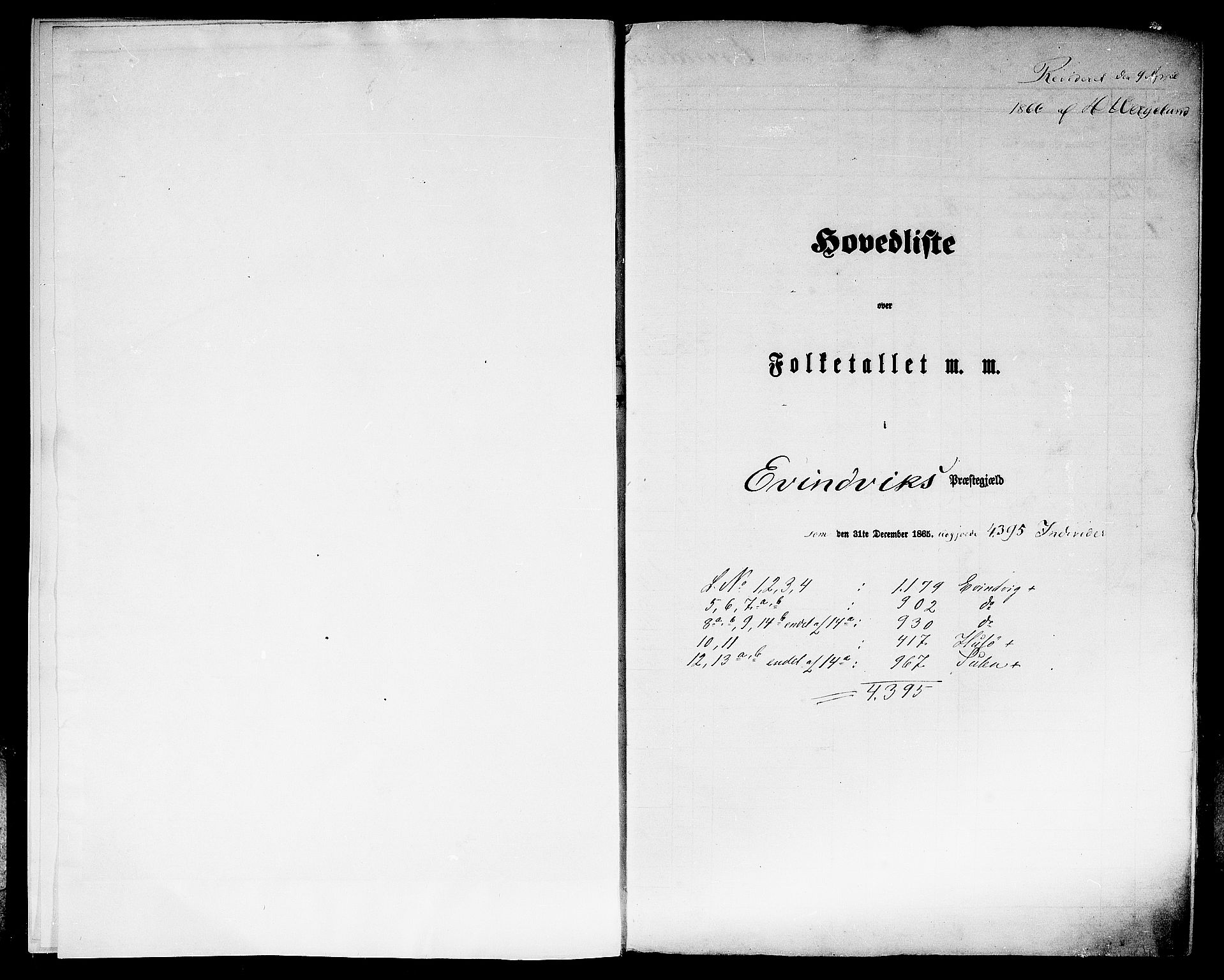 RA, Folketelling 1865 for 1411P Eivindvik prestegjeld, 1865, s. 5