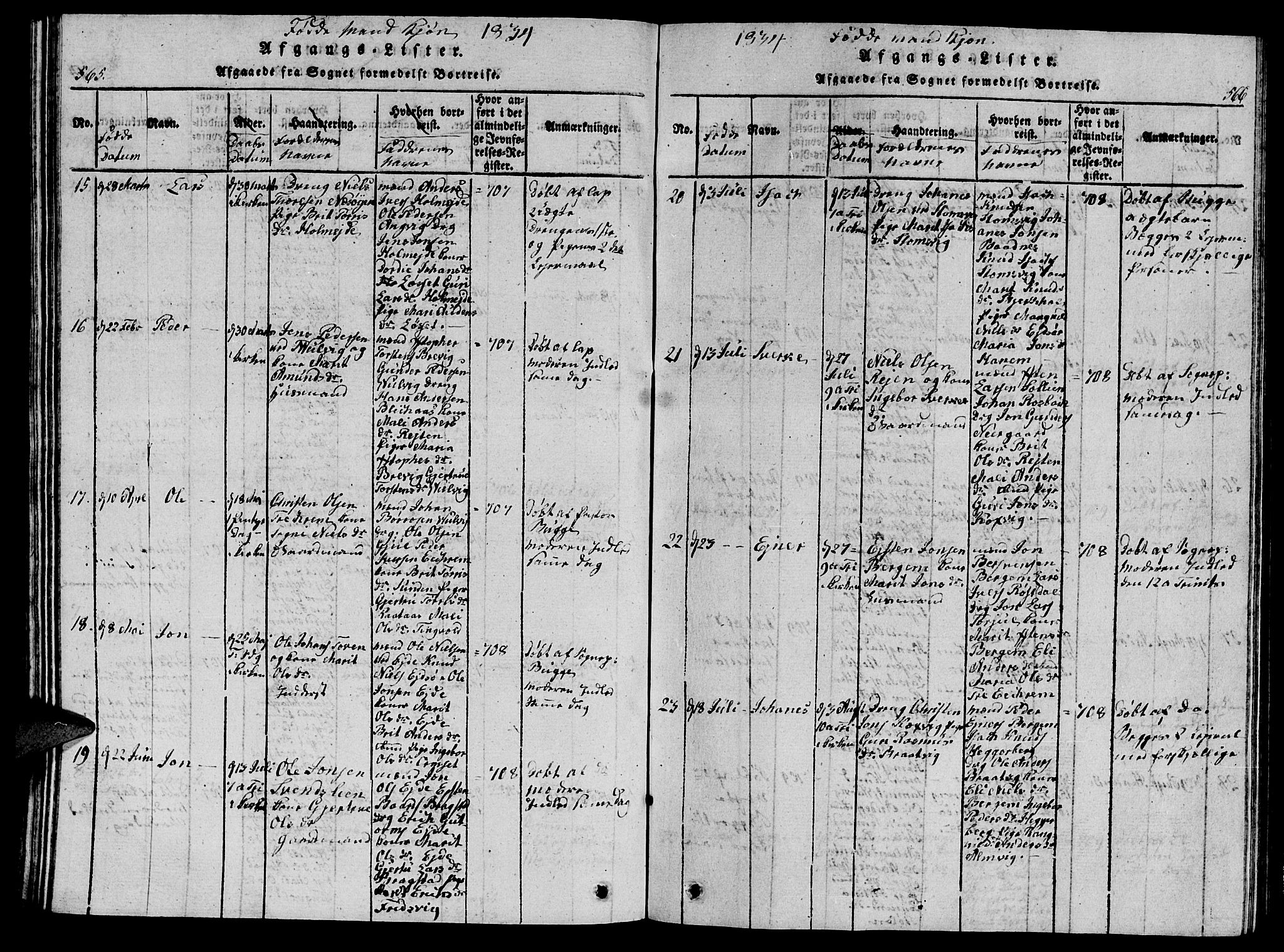 Ministerialprotokoller, klokkerbøker og fødselsregistre - Møre og Romsdal, AV/SAT-A-1454/586/L0990: Klokkerbok nr. 586C01, 1819-1837, s. 565-566