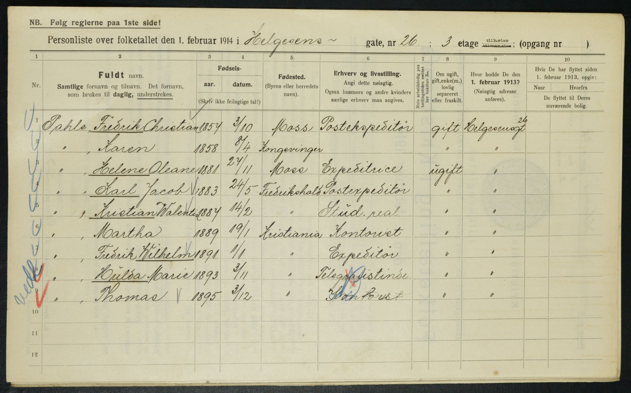 OBA, Kommunal folketelling 1.2.1914 for Kristiania, 1914, s. 37486
