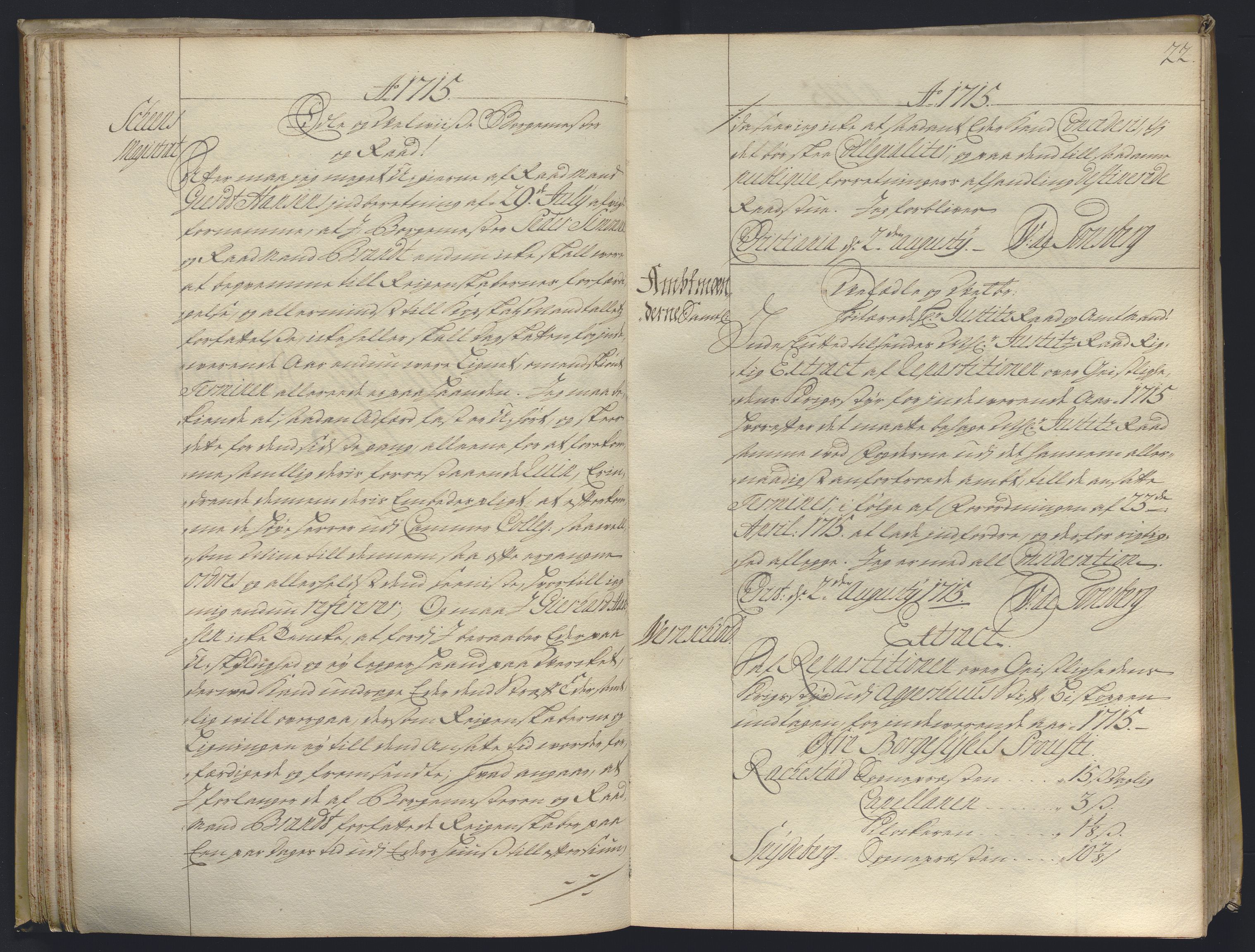 Kristiania stiftamt, AV/SAO-A-10386/B/Ba/L0004: Kopibok, 1715-1717, s. 21b-22a