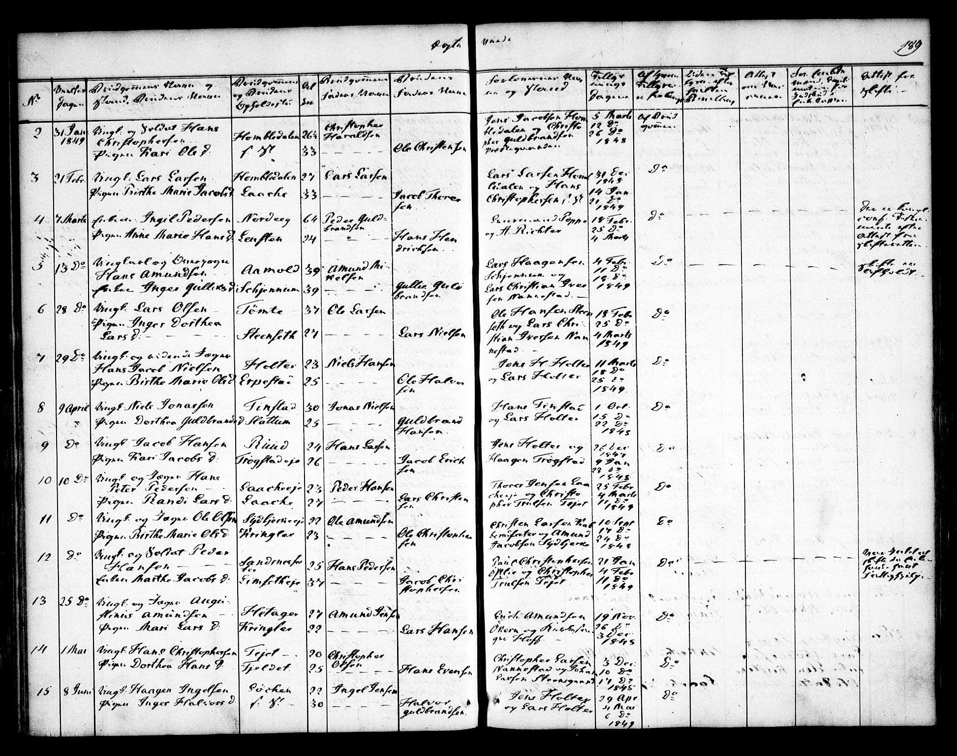 Nannestad prestekontor Kirkebøker, SAO/A-10414a/F/Fa/L0010: Ministerialbok nr. I 10, 1840-1850, s. 189