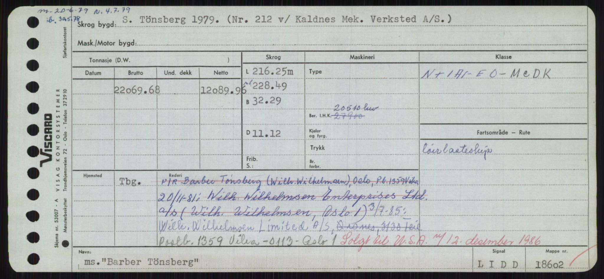 Sjøfartsdirektoratet med forløpere, Skipsmålingen, AV/RA-S-1627/H/Hd/L0003: Fartøy, B-Bev, s. 249