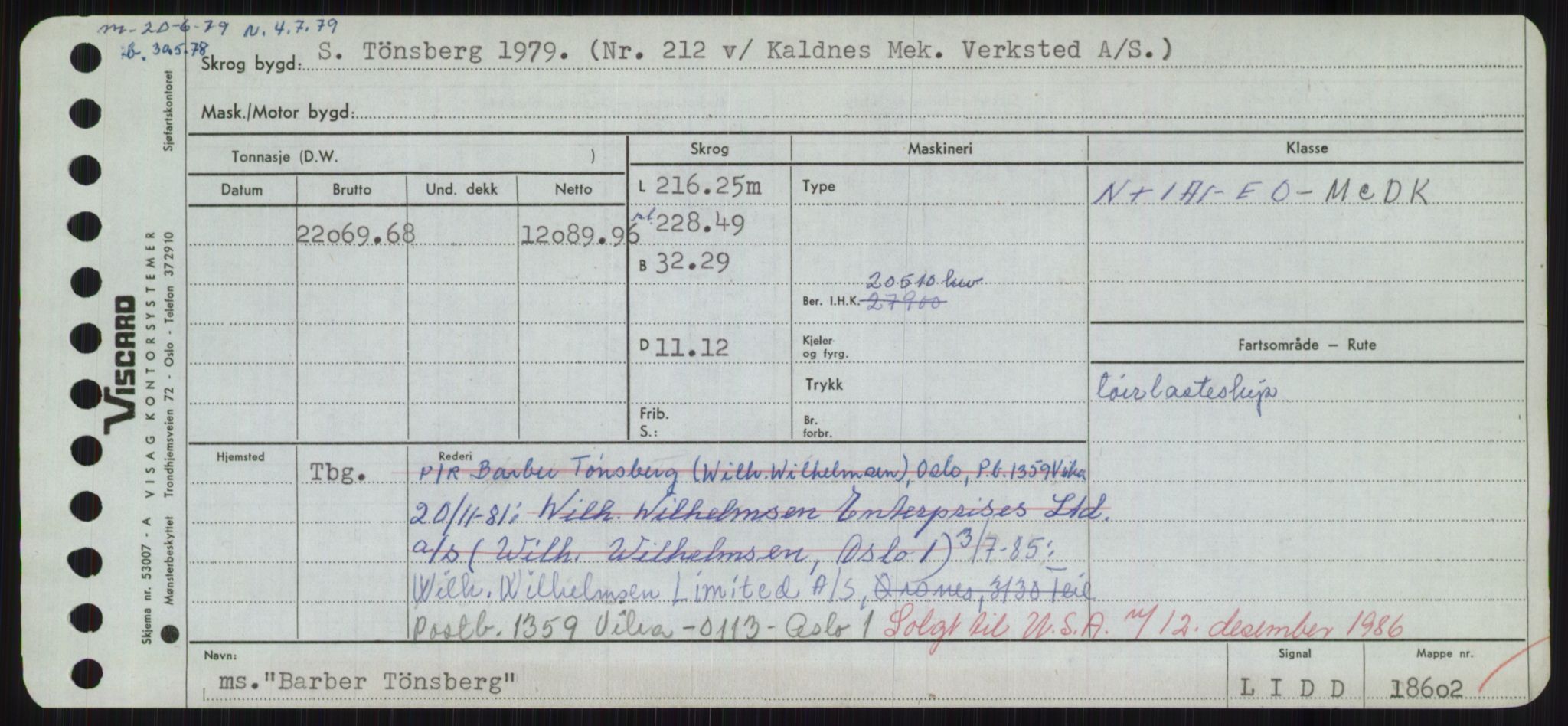 Sjøfartsdirektoratet med forløpere, Skipsmålingen, RA/S-1627/H/Hd/L0003: Fartøy, B-Bev, s. 249