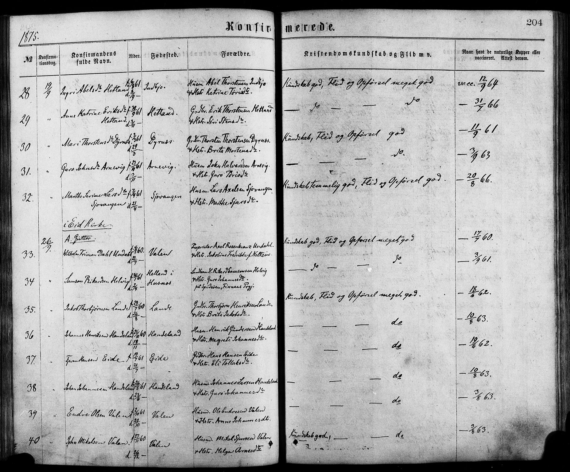 Fjelberg sokneprestembete, AV/SAB-A-75201/H/Haa: Ministerialbok nr. A 8, 1866-1879, s. 204